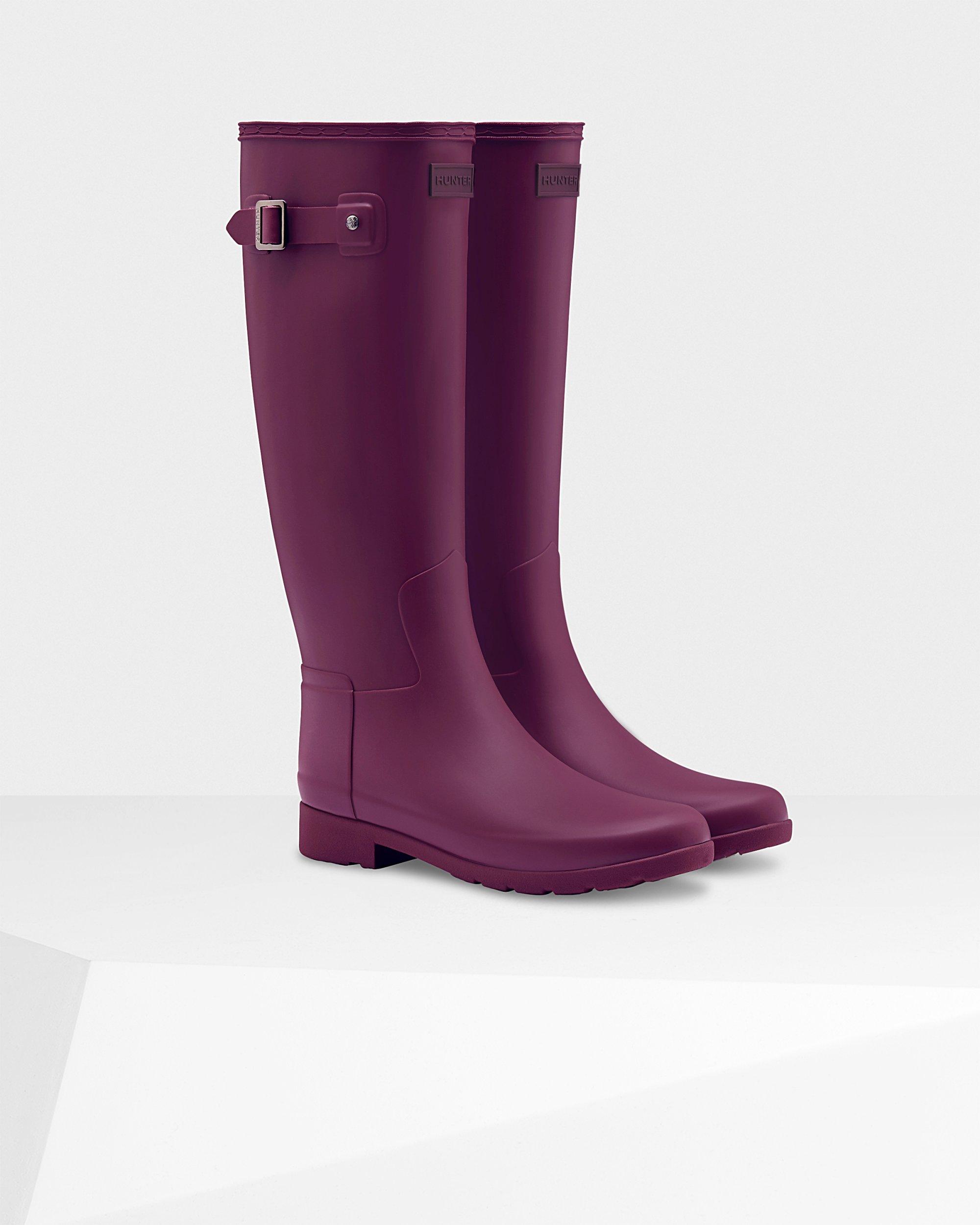 purple hunter rain boots