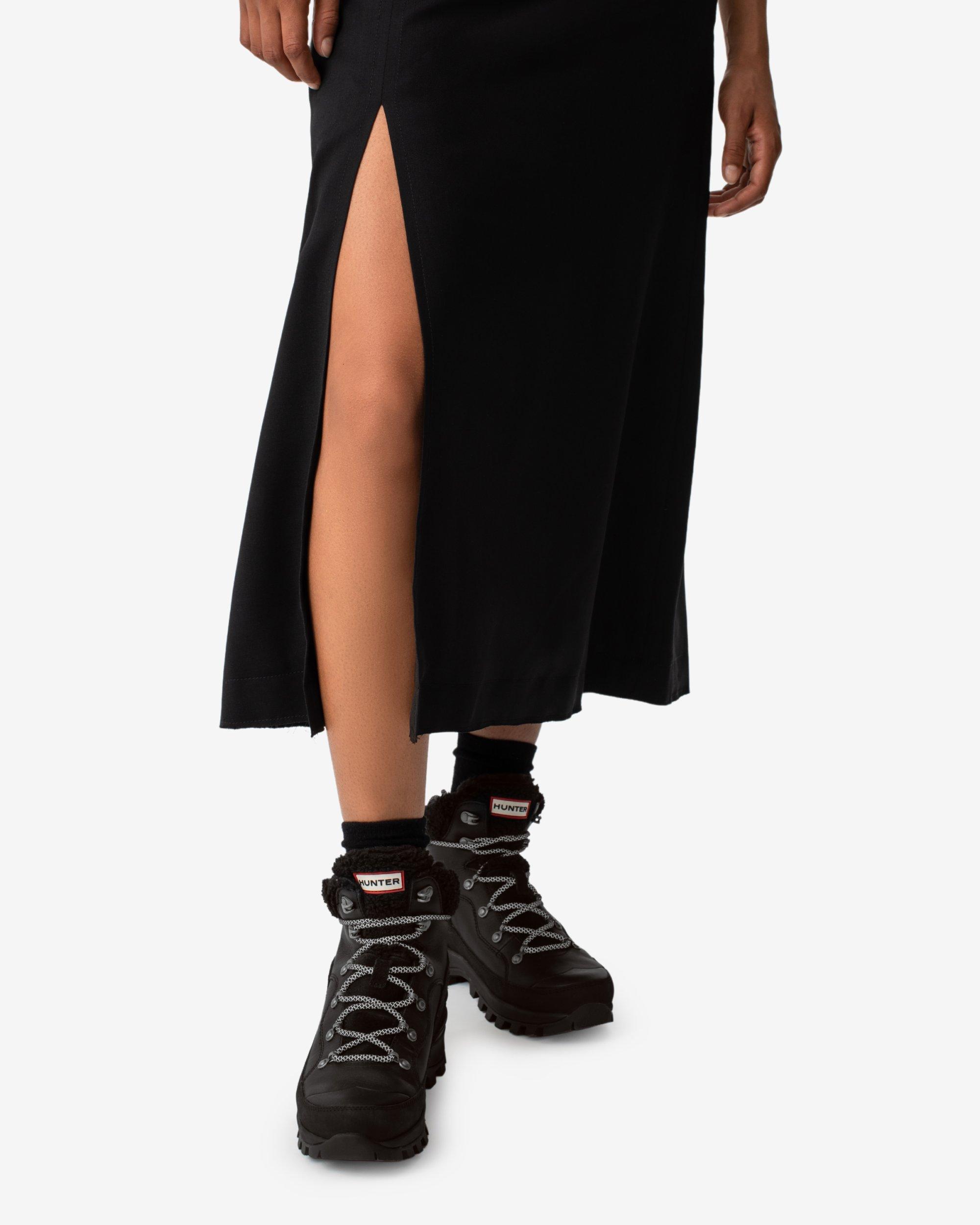 HUNTER Explorer Insulated Laceup Leather Commando Boots in Black Lyst