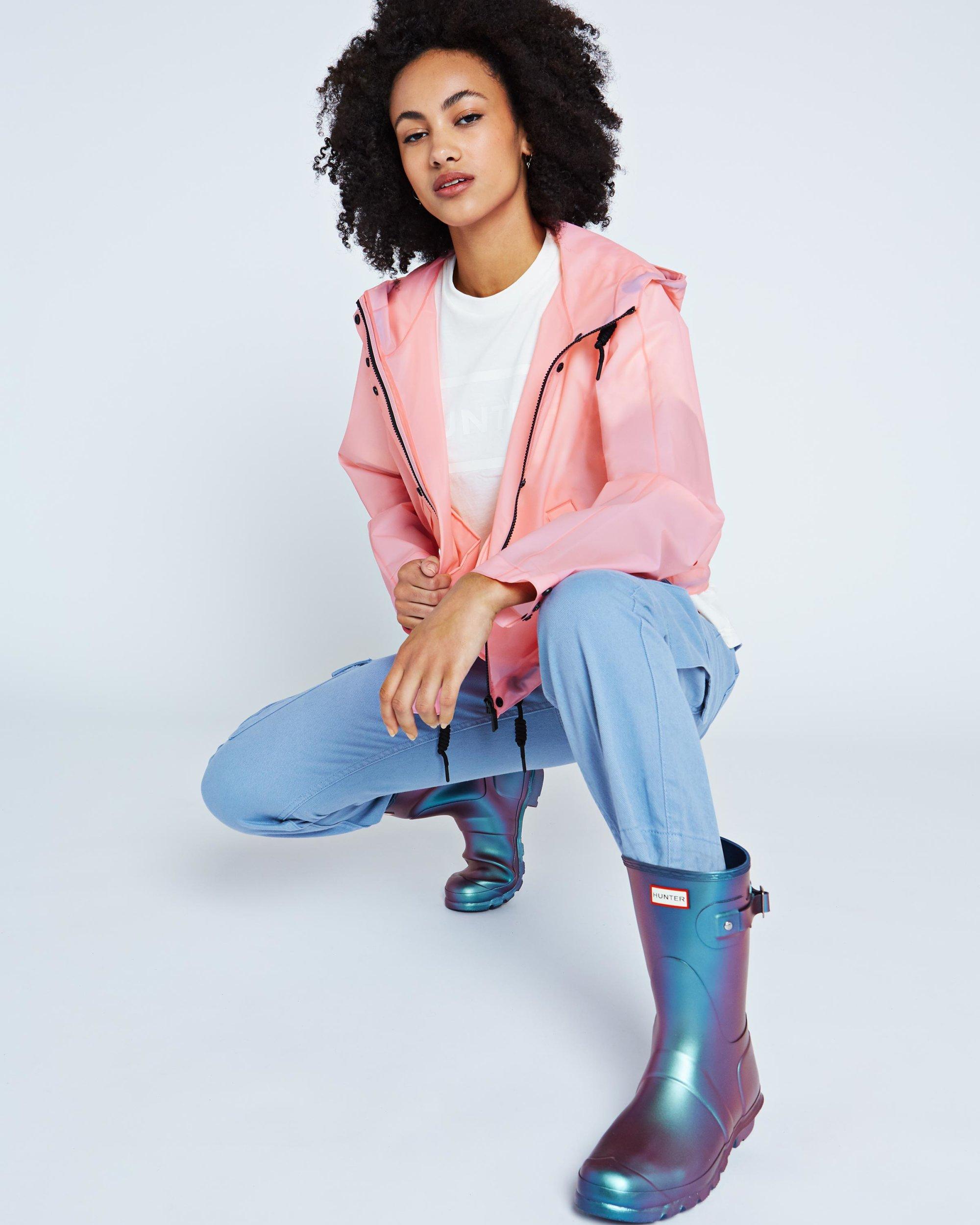hunter cropped rain jacket