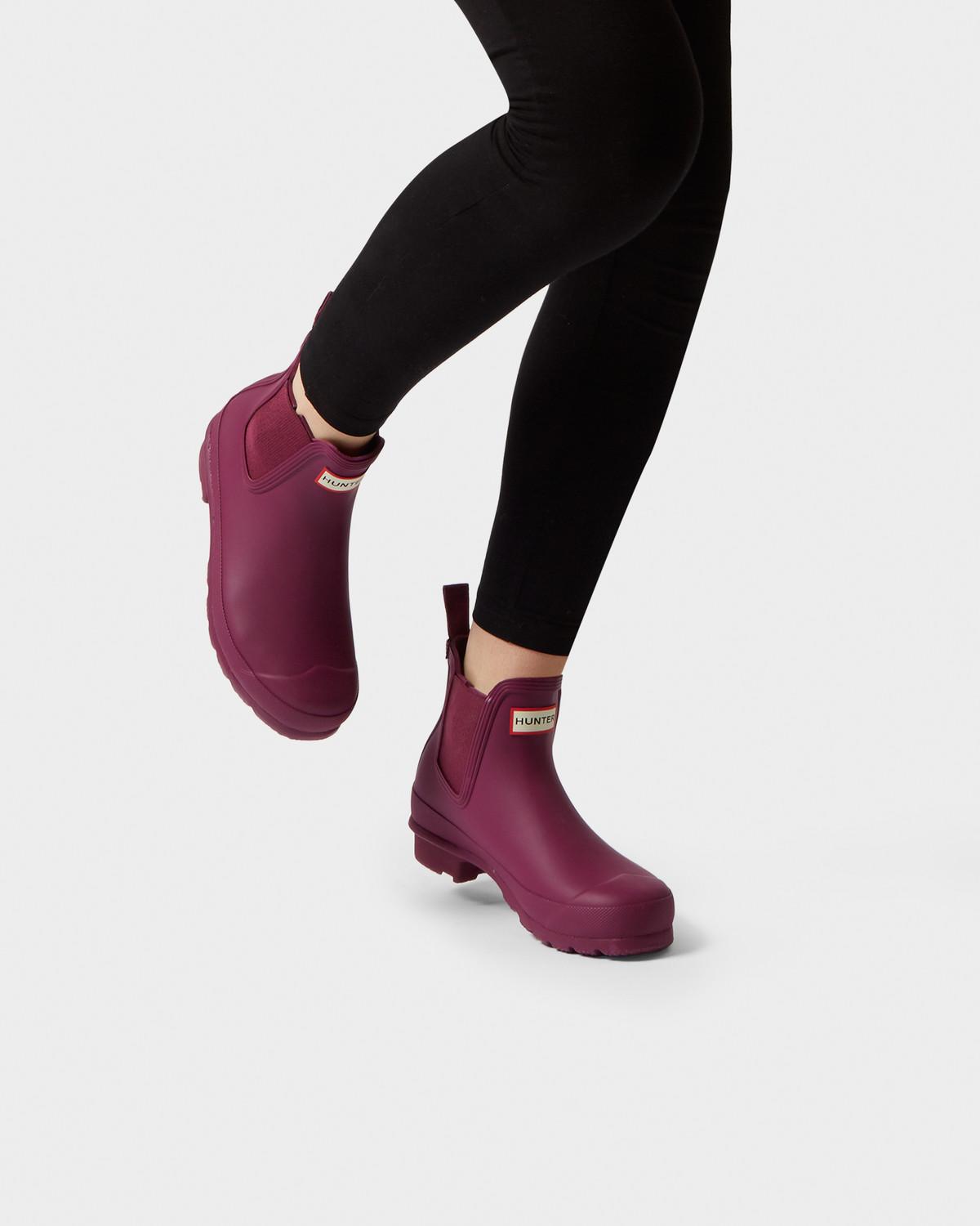 hunter wellies violet