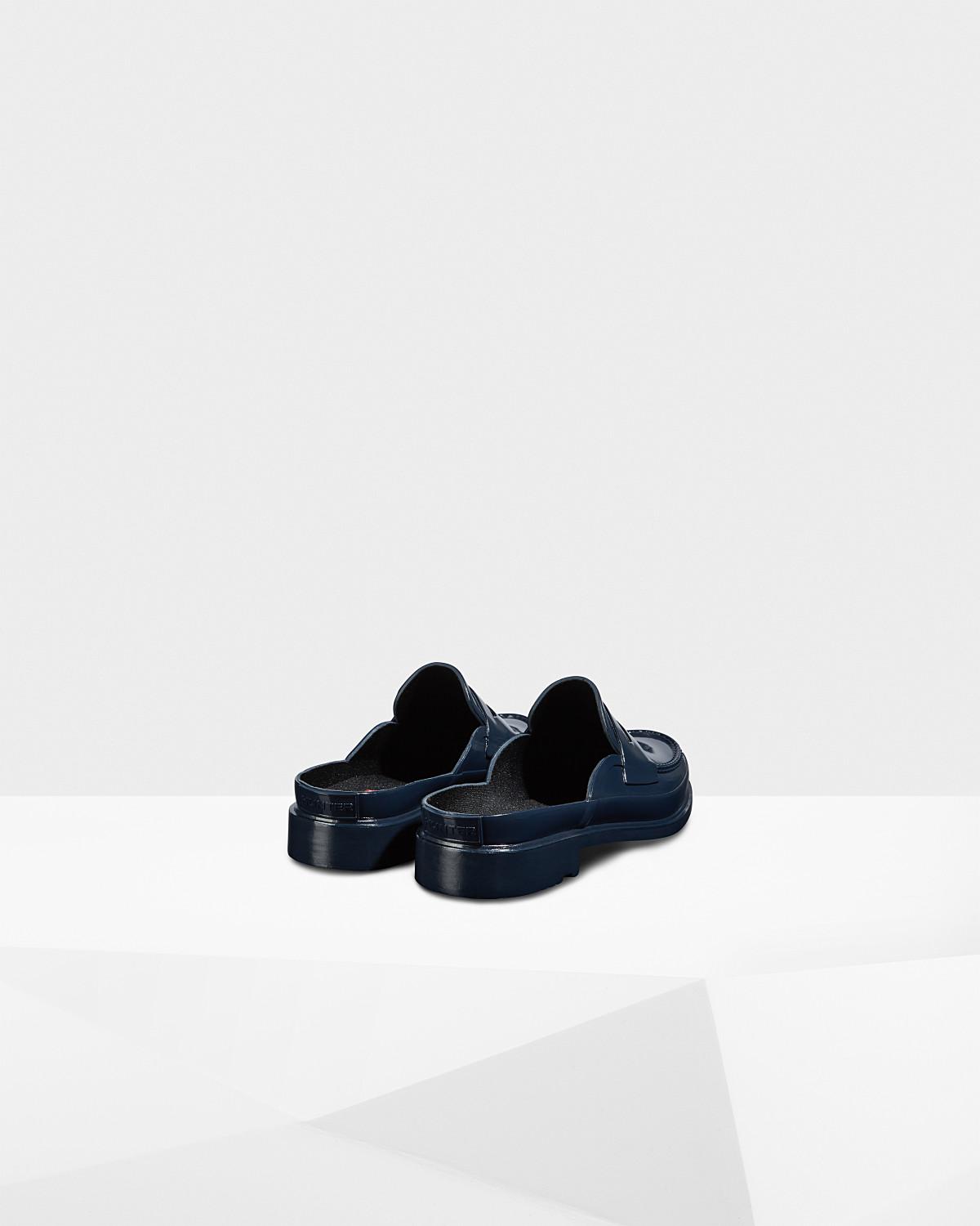 hunter backless gloss penny loafer
