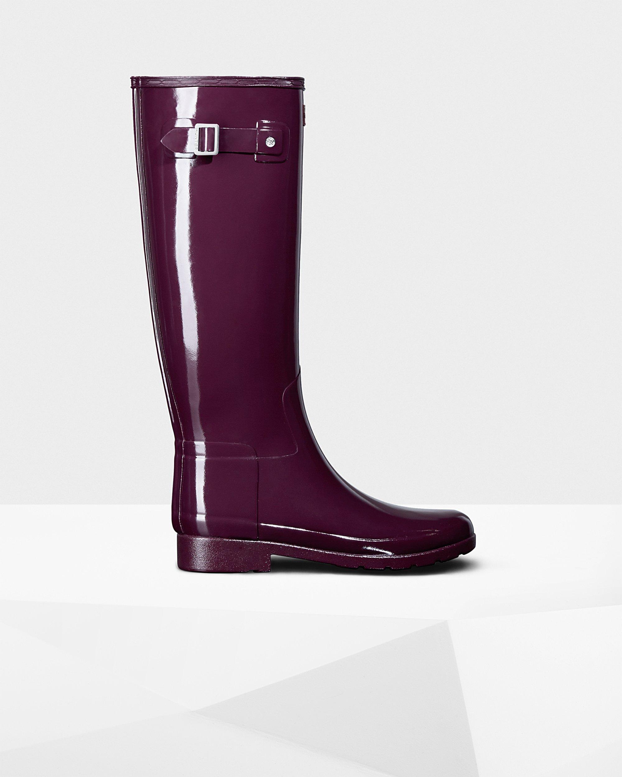 plum hunter boots