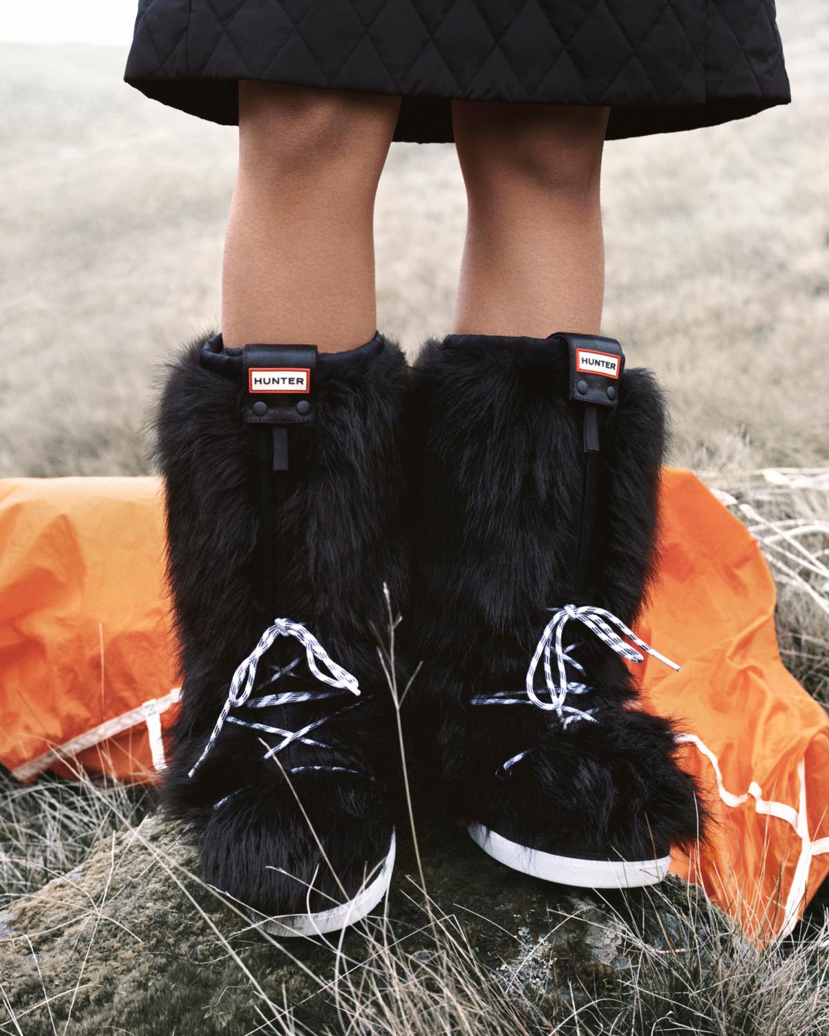hunter faux fur boots