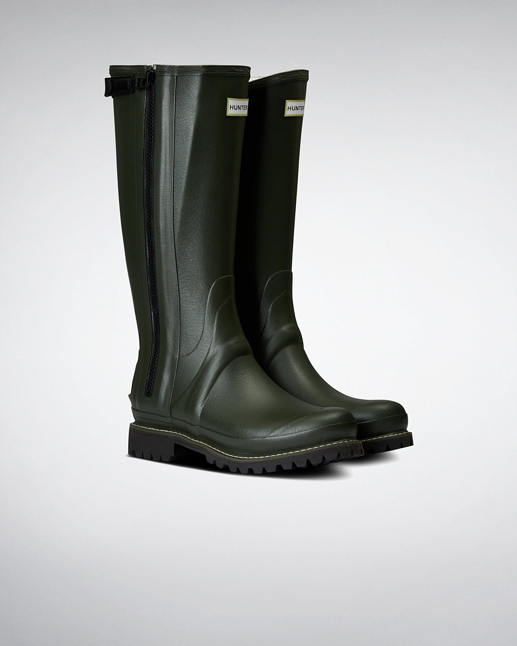 hunter leather lined wellingtons