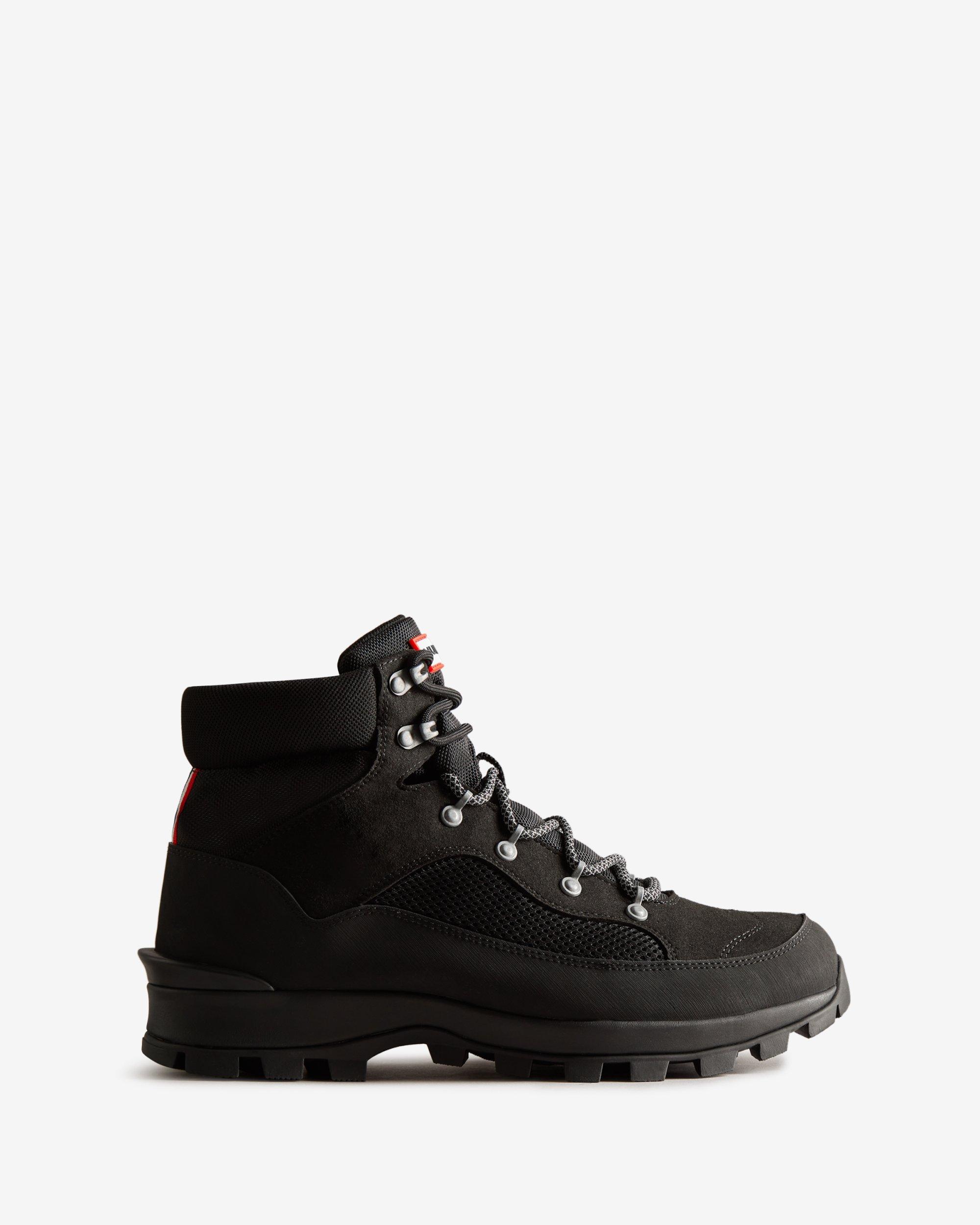 HUNTER Explorer Insulated Lace-up Commando Boots in Black for Men | Lyst UK