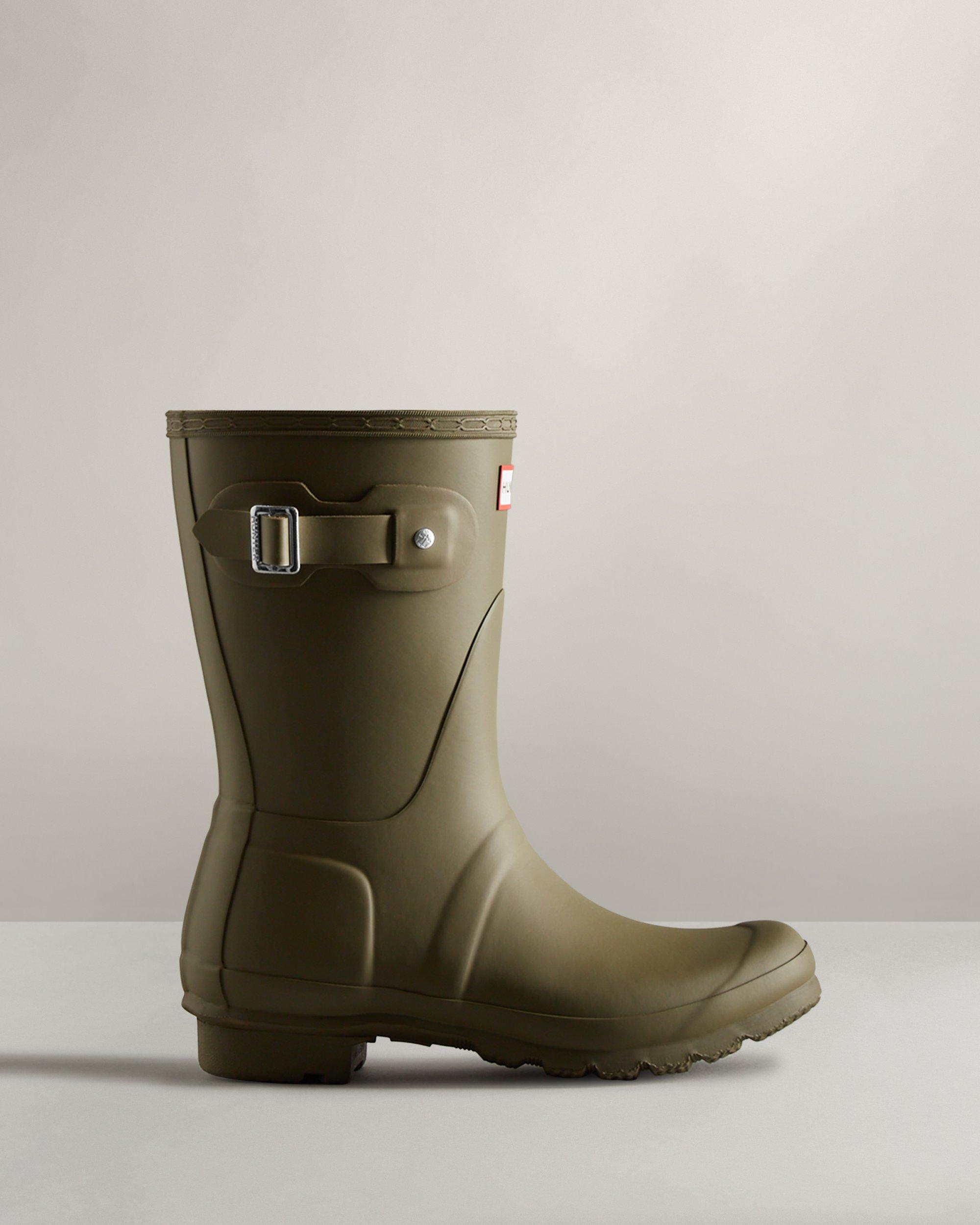 forest green rain boots