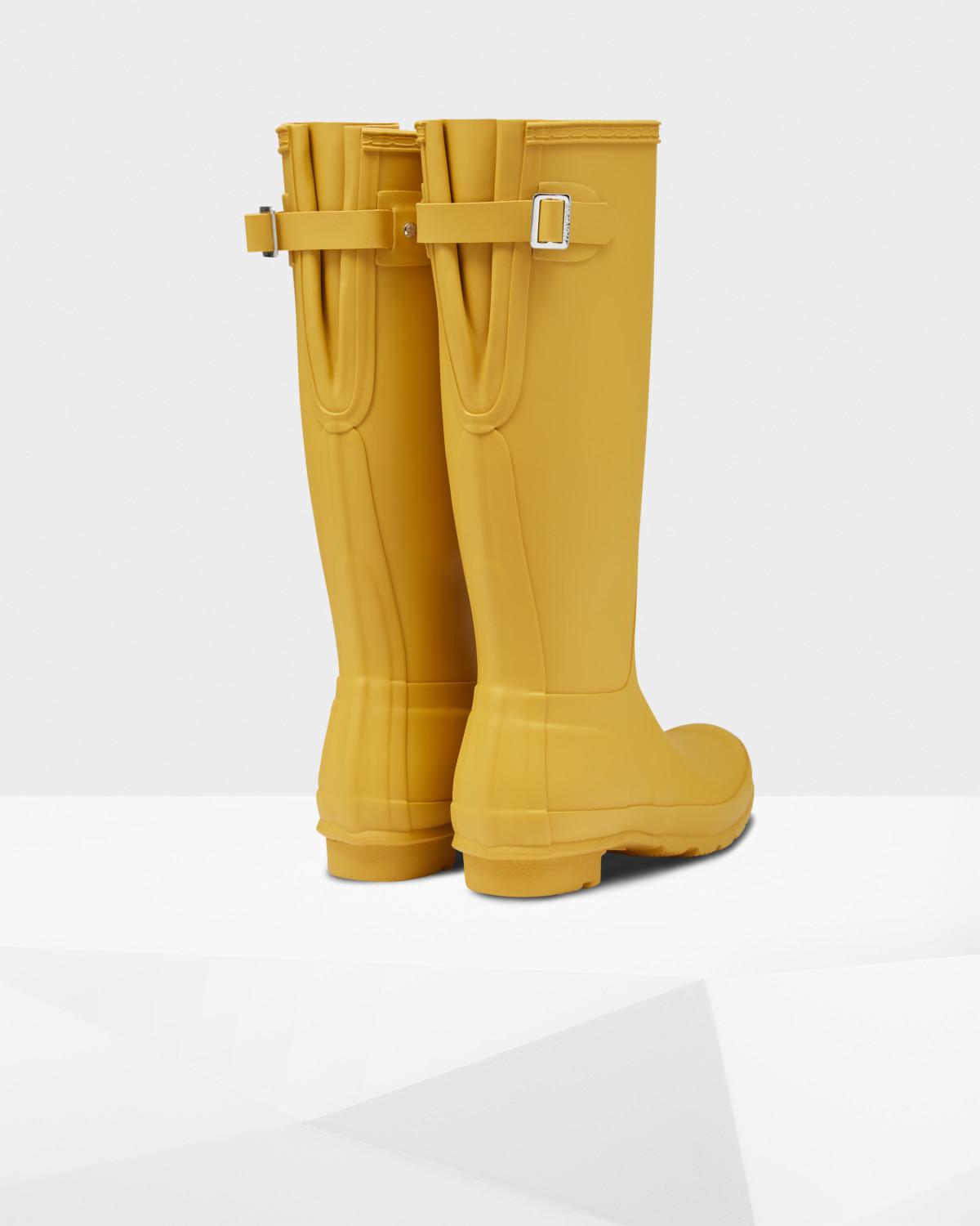 HUNTER Women's Original Back Adjustable Rain Boots in Yellow - Lyst