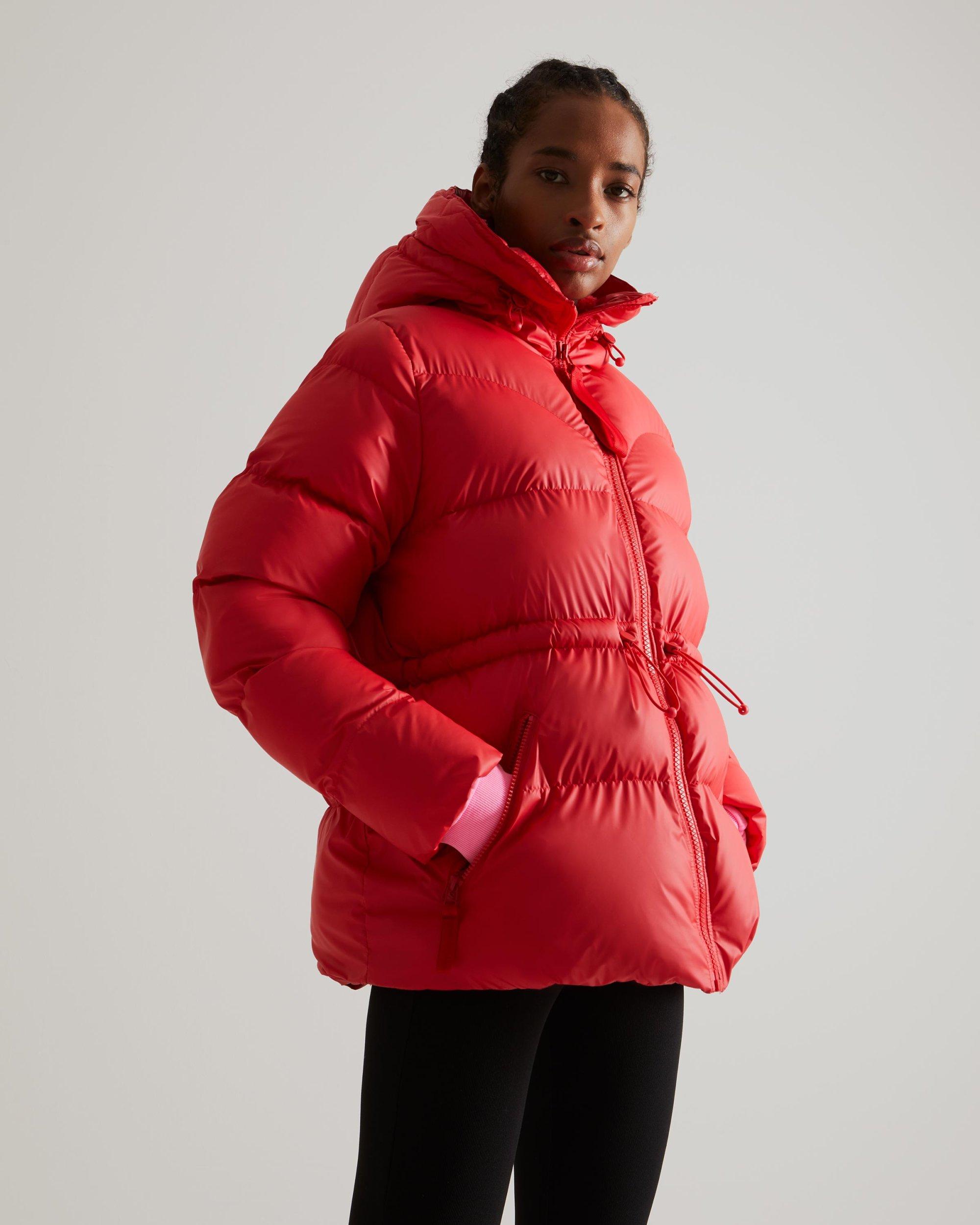 HUNTER Synthetic Insulated Rubberised A-line Puffer Jacket in Red | Lyst