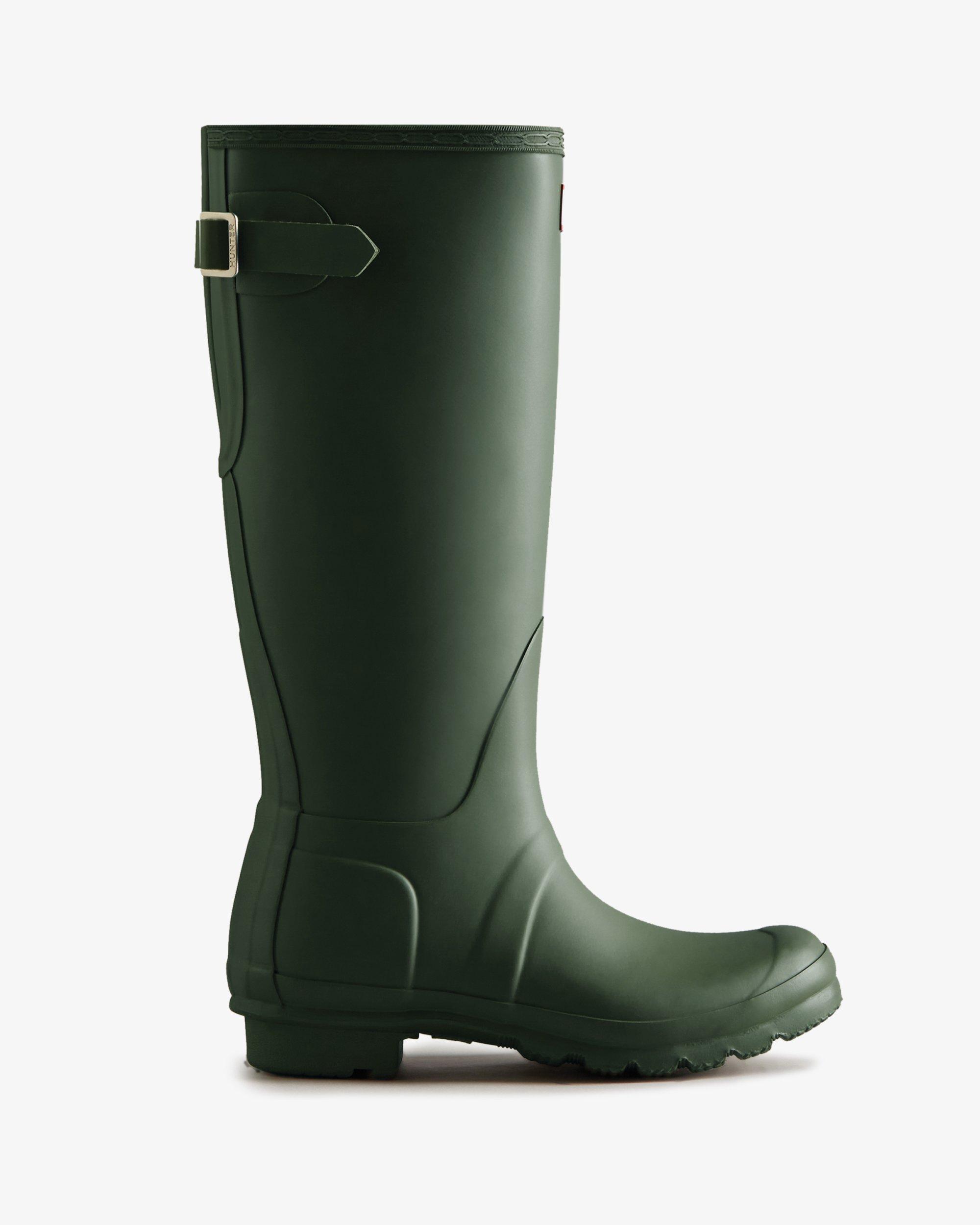 HUNTER Women's Original Tall Back Adjustable Wellington Boots in Green |  Lyst