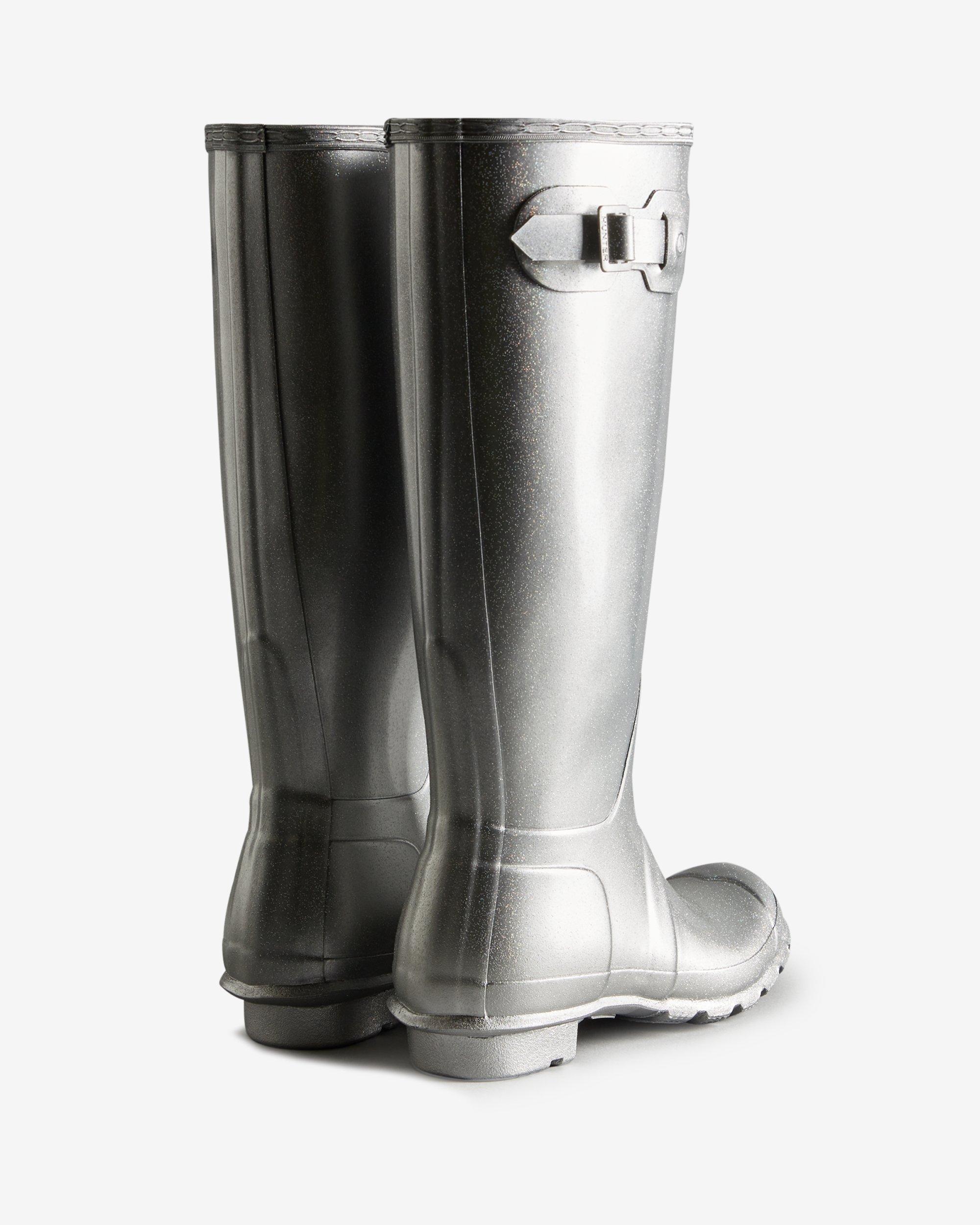 Silver glitter hunter boots Clearance