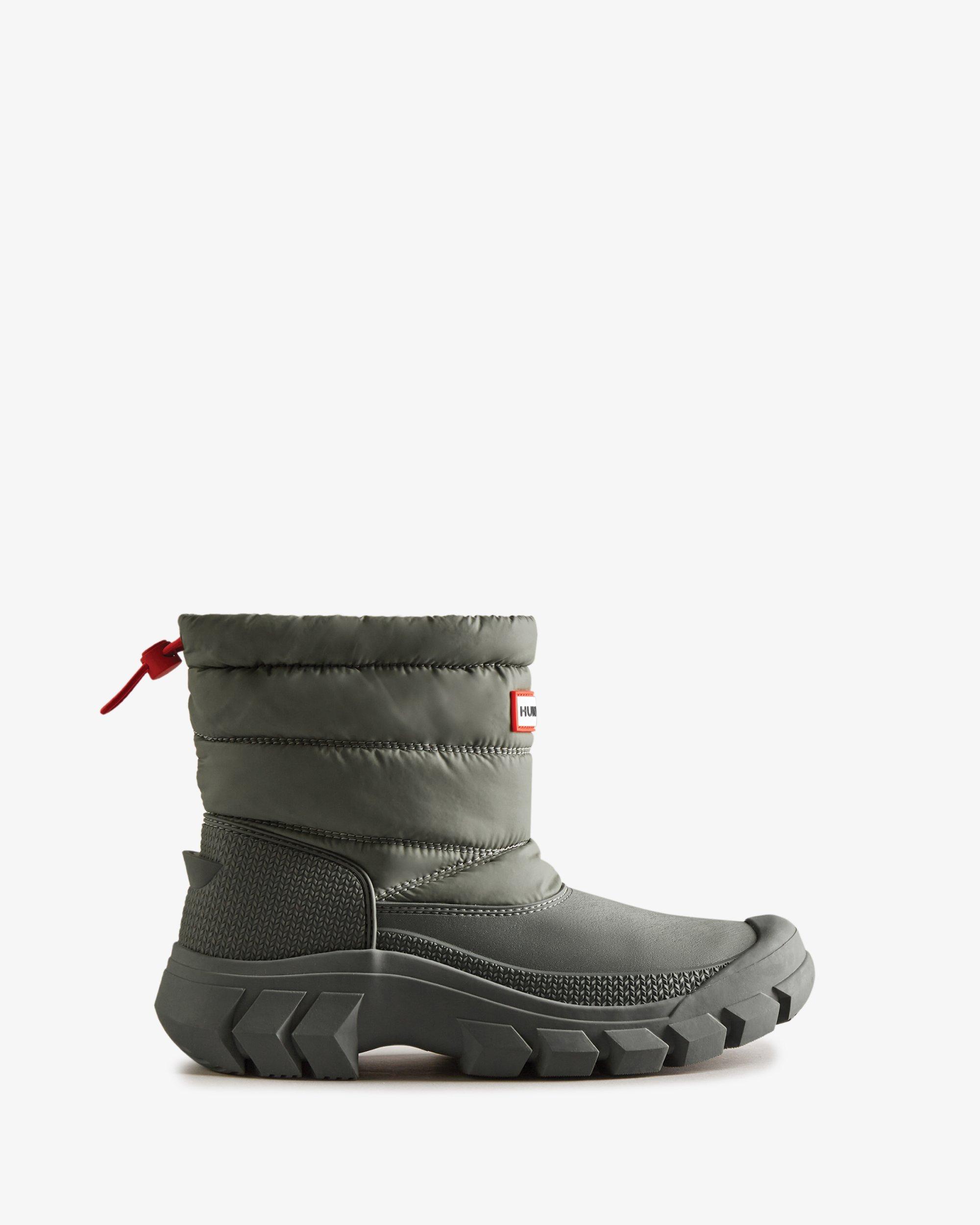 HUNTER Intrepid Insulated Short Snow Boots in Green | Lyst