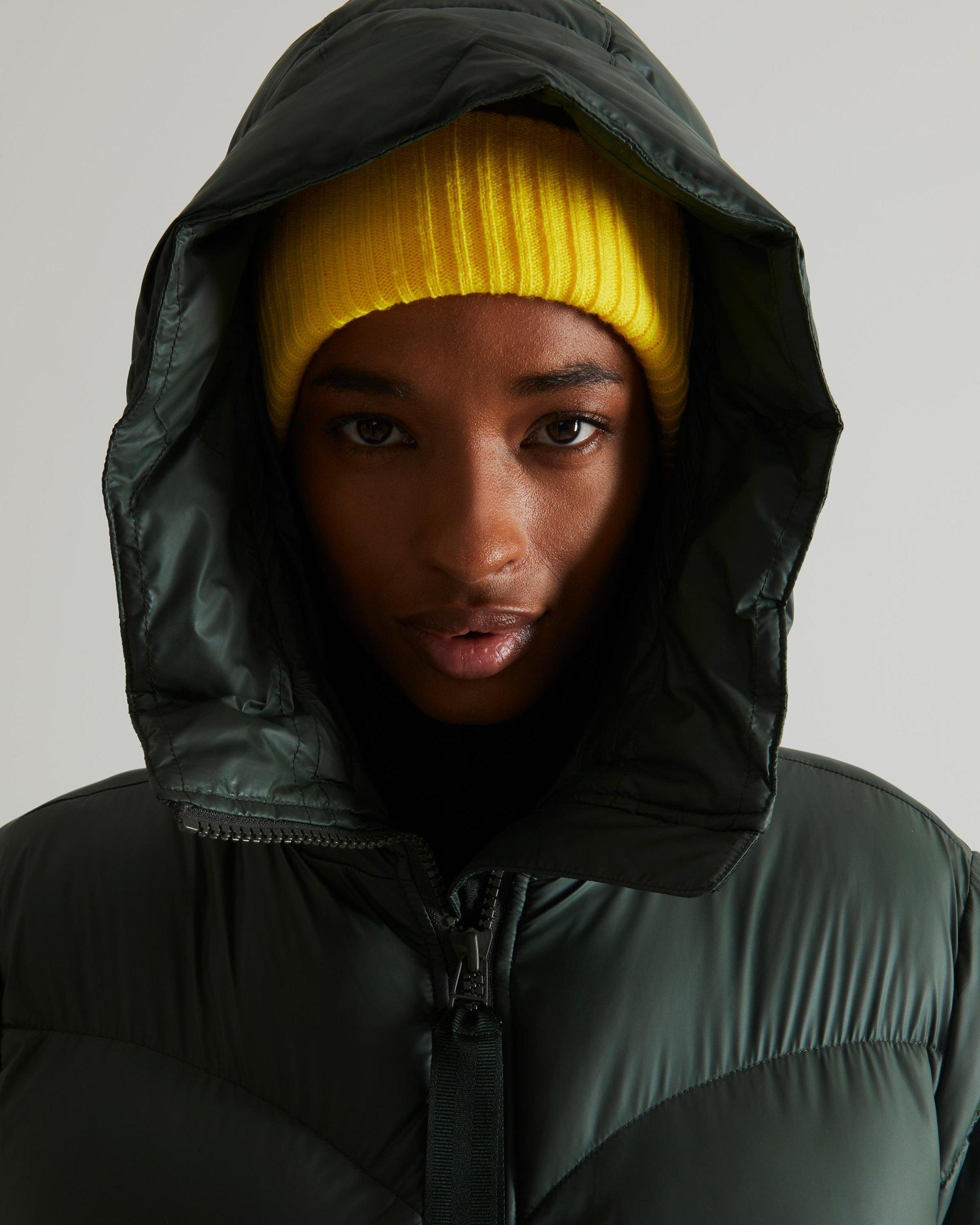 HUNTER Insulated Rubberised A-line Puffer Jacket in Green | Lyst