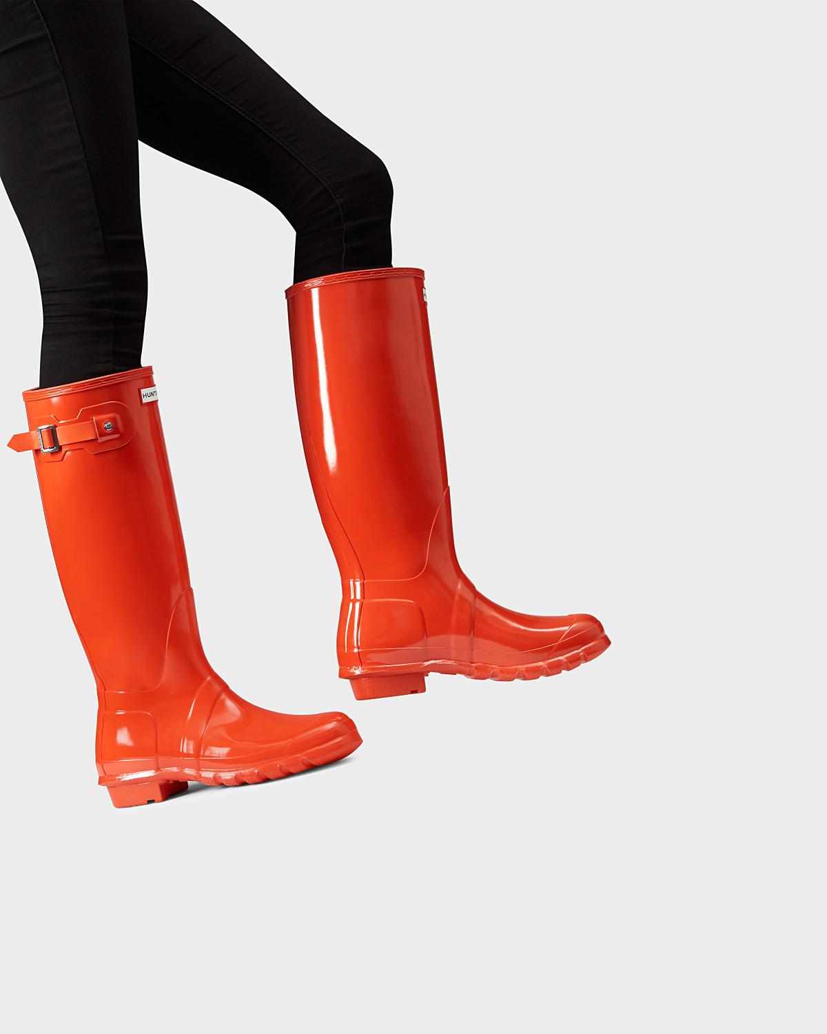 long orange boots