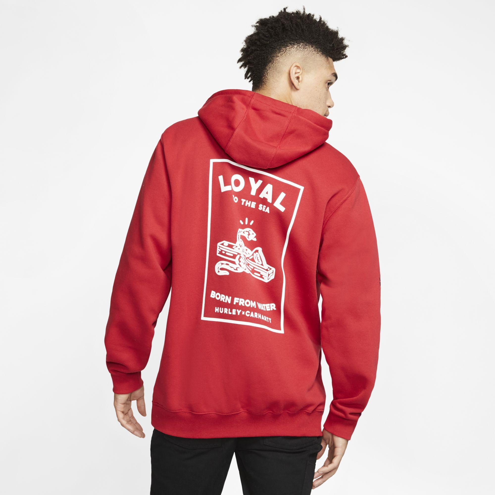 Hurley X Carhartt Loyal Pullover Hoodie in Red for Men | Lyst