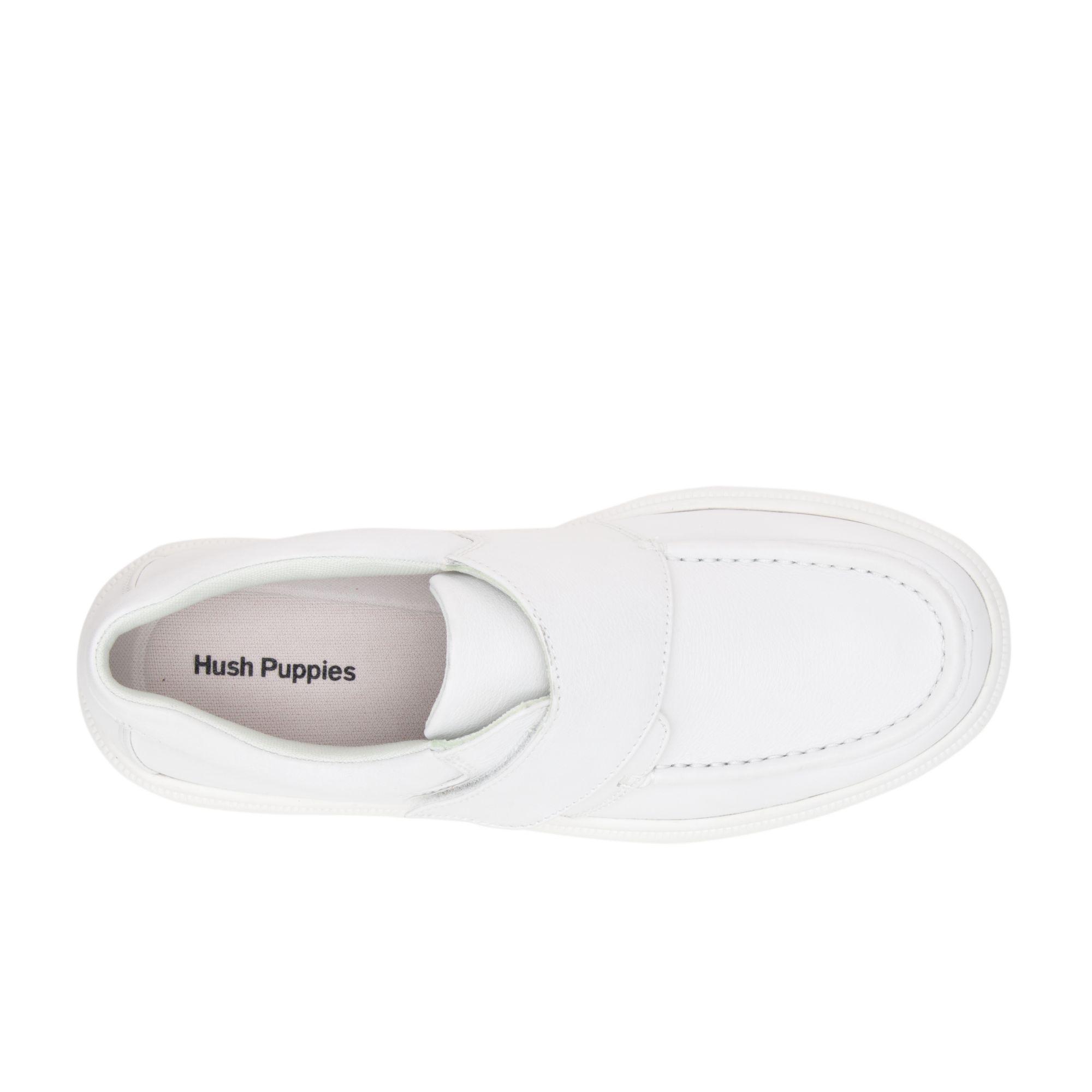 hush puppies white leather shoes