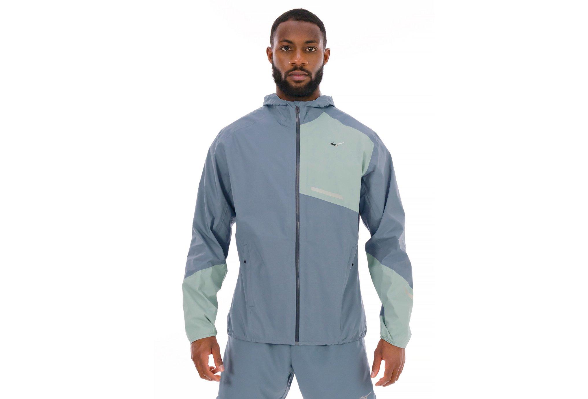 Chamarra Impermeable Mizuno 20K ER Hombre Azul Negro ¡Super