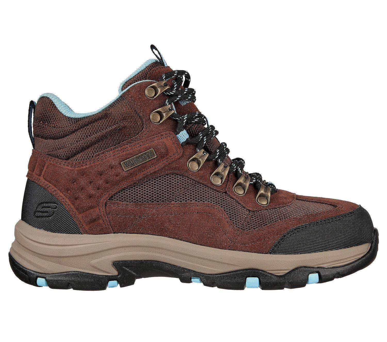 Skechers Rubber 's Wide Fit 167008 Trego Base Camp Waterproof Hiking Boots  in Chocolate (Brown) | Lyst