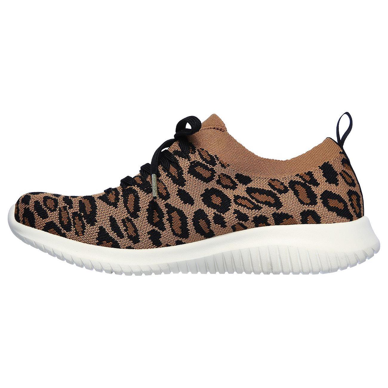 Skechers S Wide Fit Safari Tour Leopard Memory Foam Shoes in Brown | Lyst
