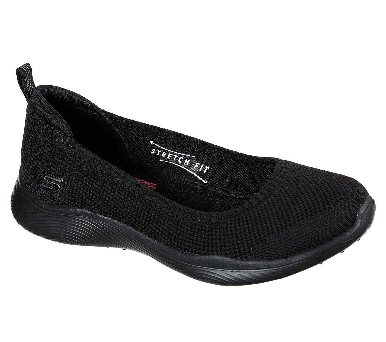 Skechers S Wide Fit Microburst 104134 Walking Slip On Shoes in Black | Lyst