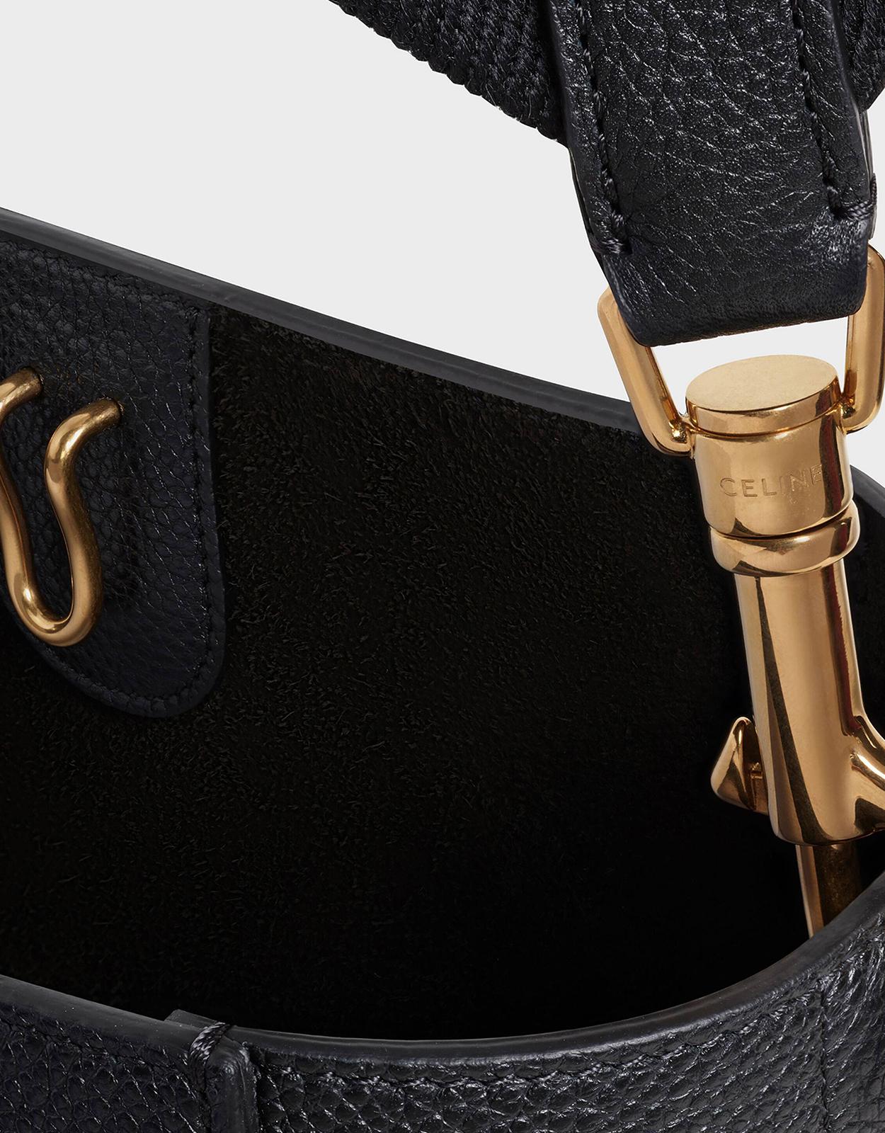 sangle bucket bolsa in soft grained calfskin