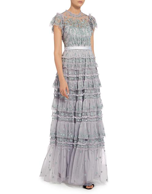 embroidered tulle maxi dress