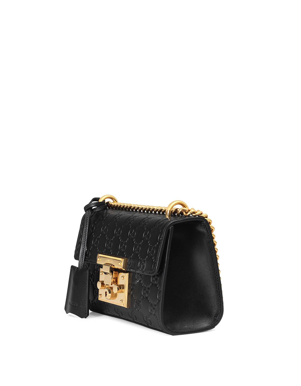 padlock gucci signature leather shoulder bag