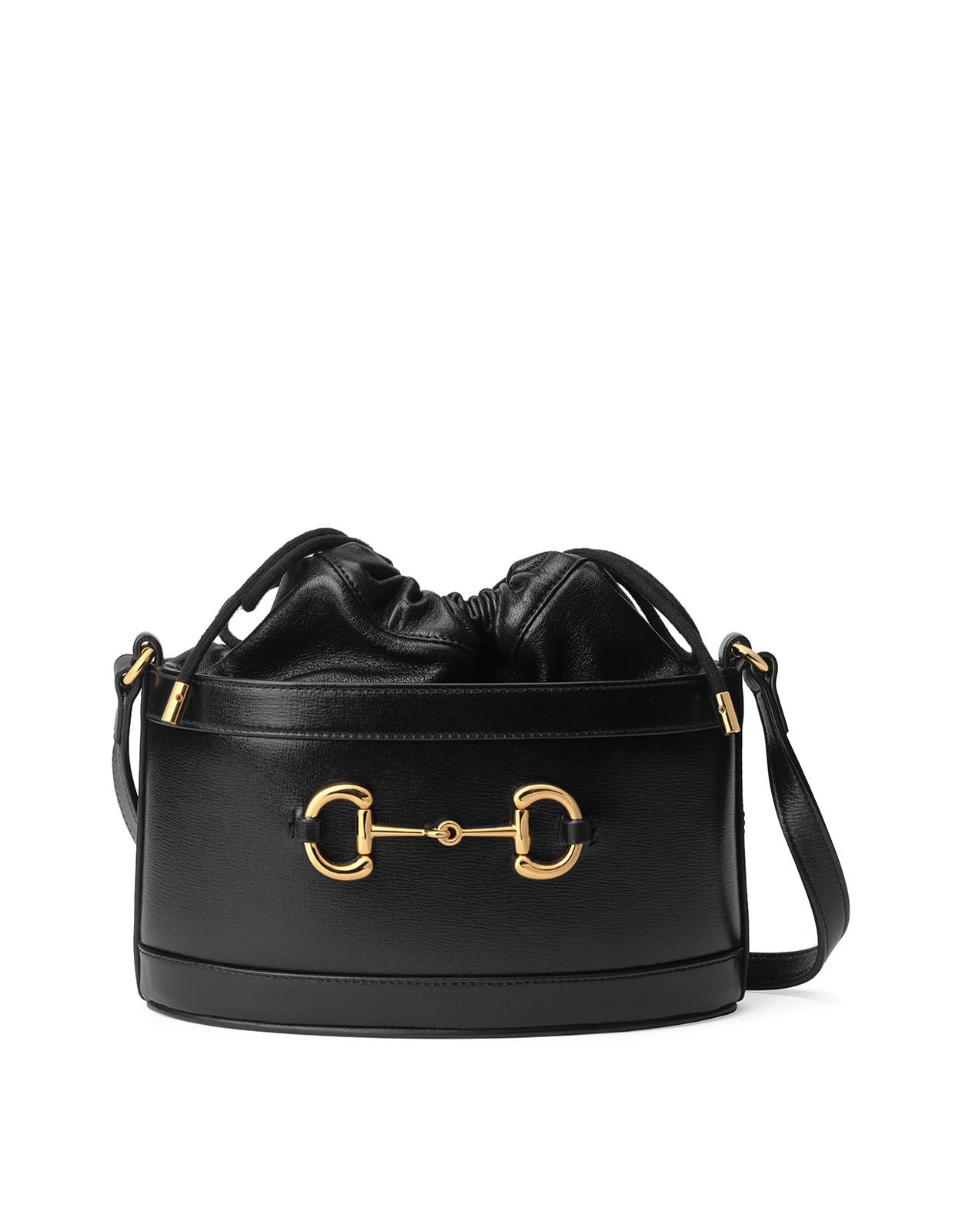 Gucci Leather 1955 Horsebit Bucket Bag in Black Lyst