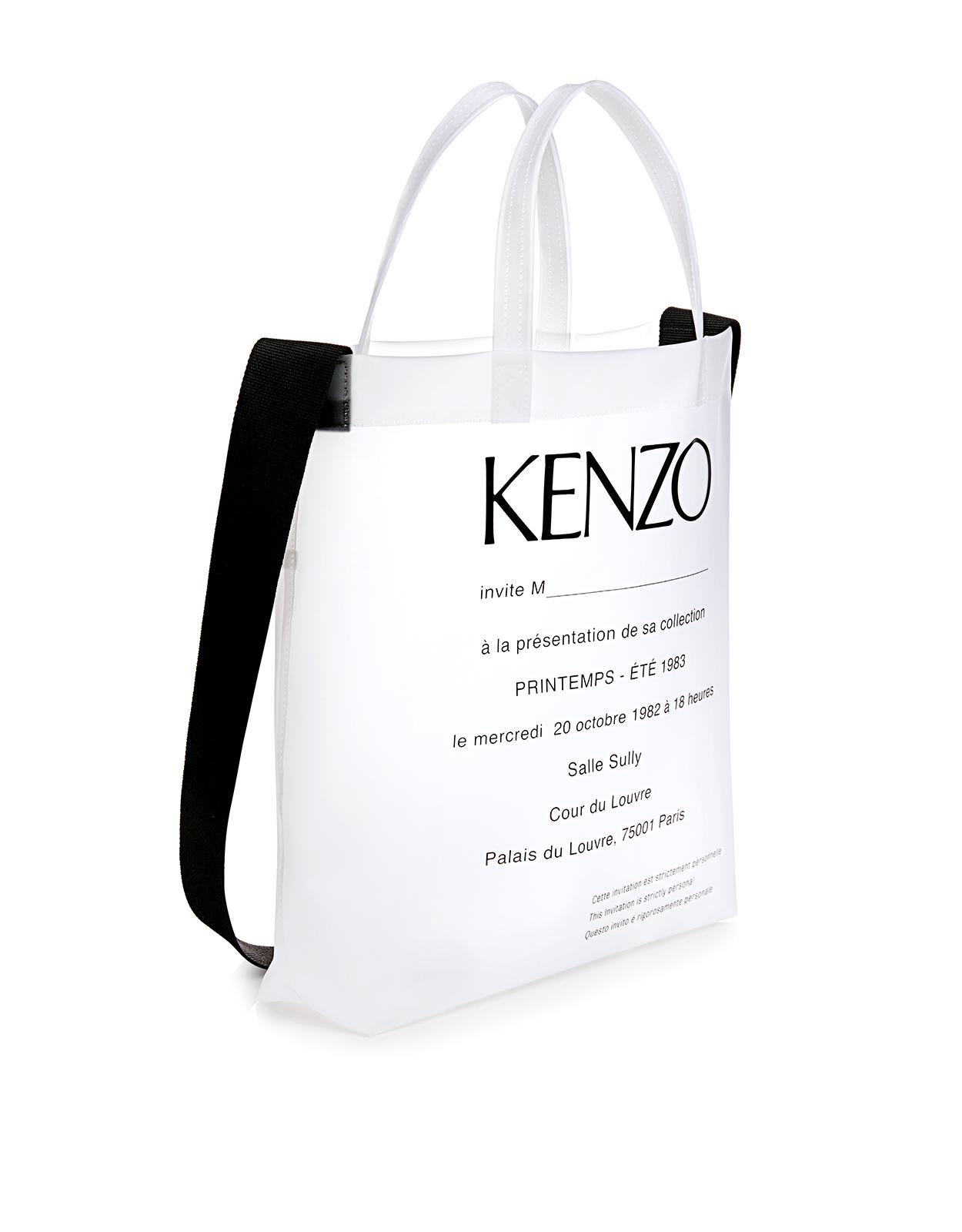 KENZO Transparent Pvc Tote Bag in White 