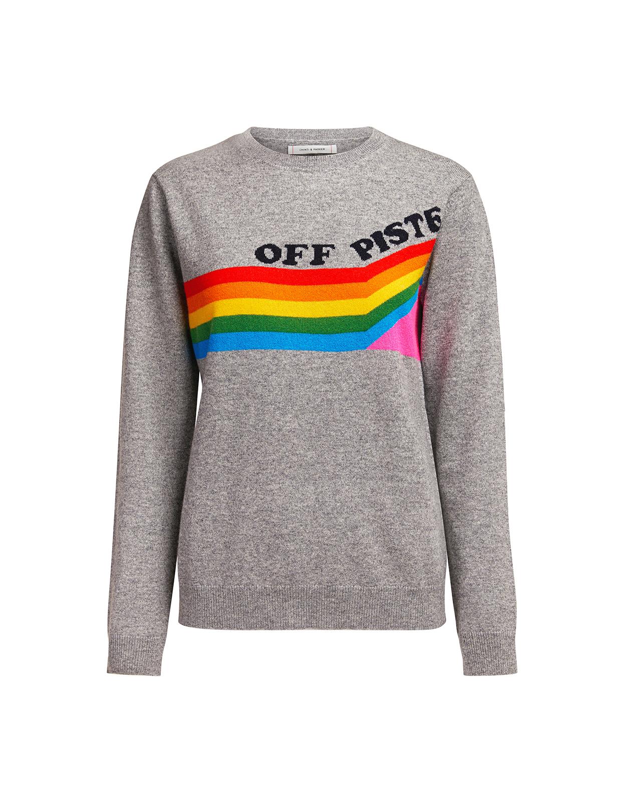Chinti & Parker Off Piste Rainbow Cashmere-blend Sweater in Grey (Gray ...
