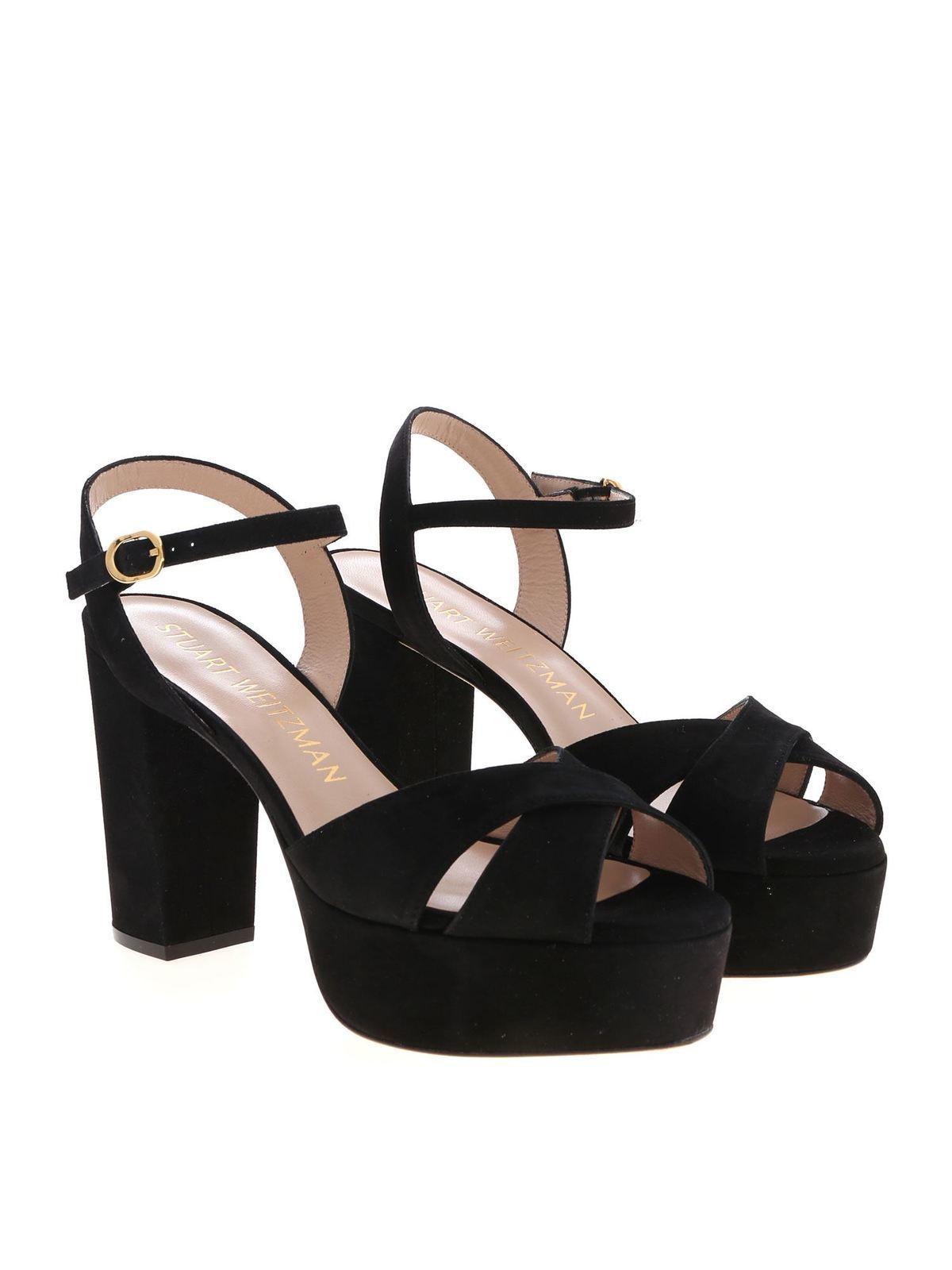 stuart weitzman black flat sandals
