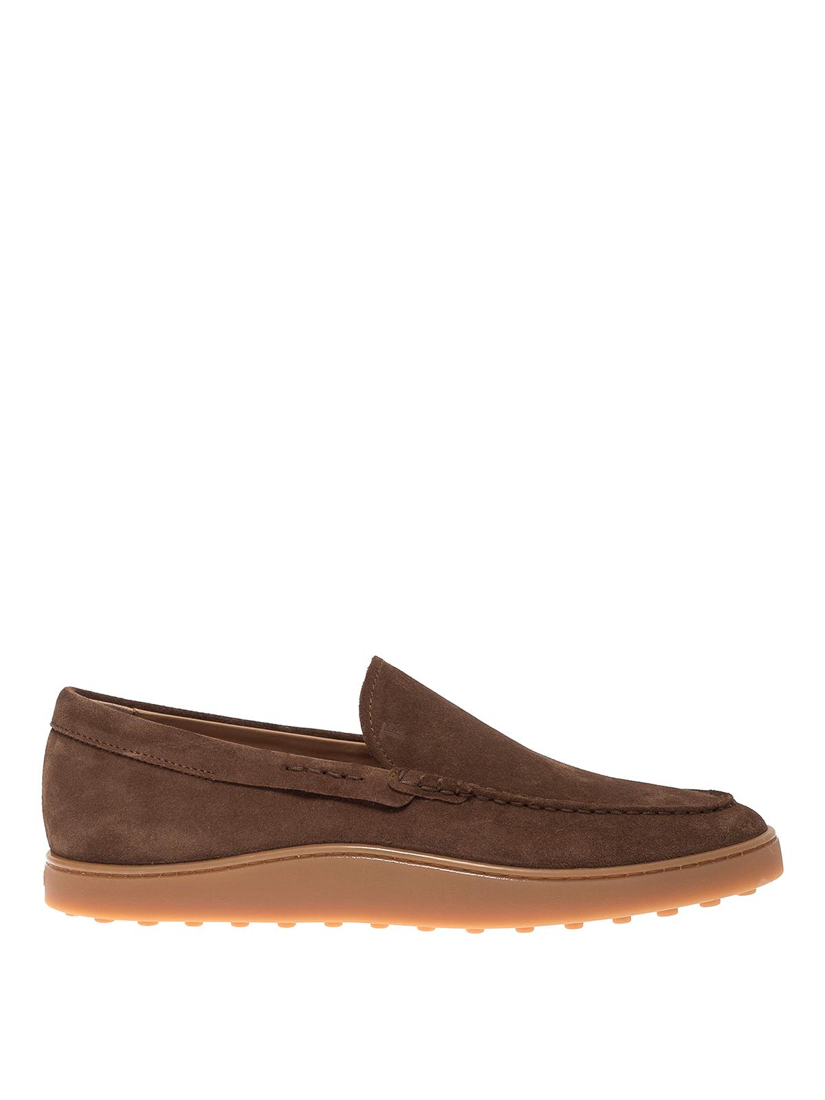 Tod's Gommino Brown Suede Loafers for Men - Lyst