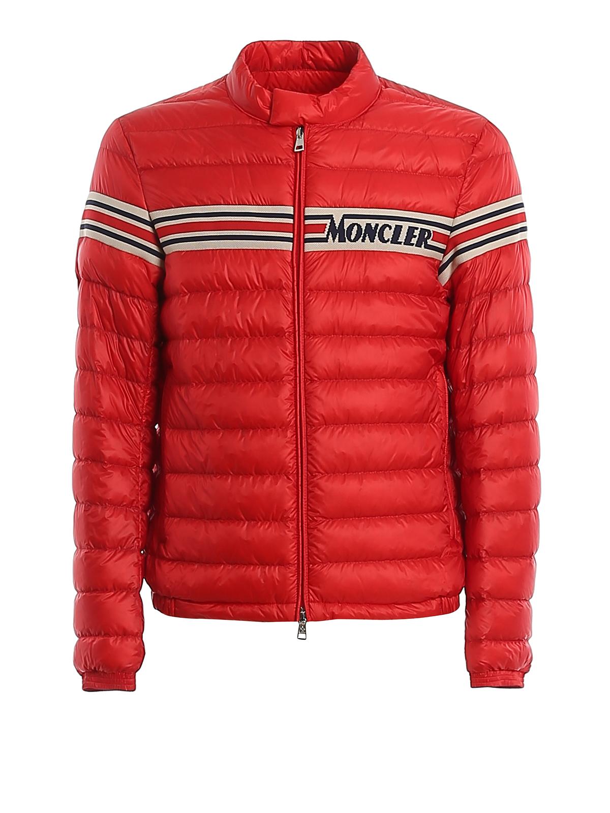Moncler Synthetic Renald Puffer Moto Jacket in Red for Men - Save 63% - Lyst
