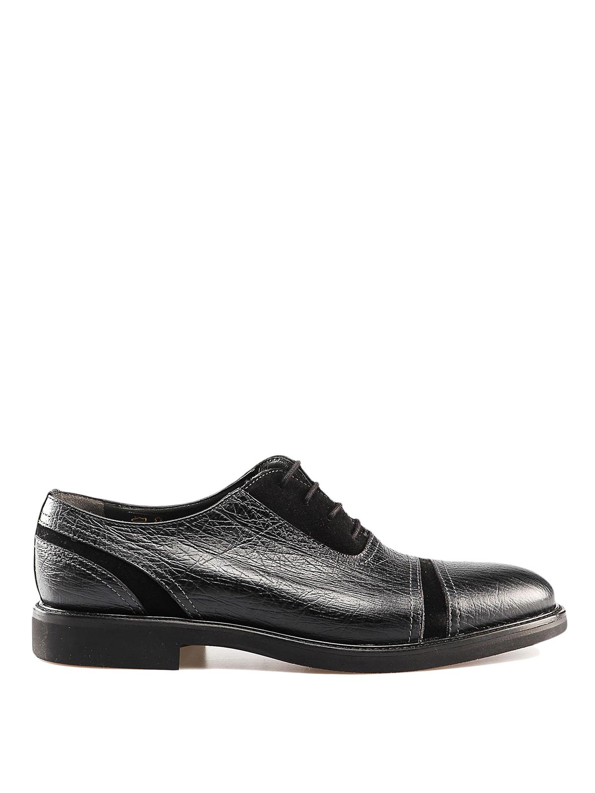 Moreschi Leather And Suede Oxford Shoes in Black for Men Lyst