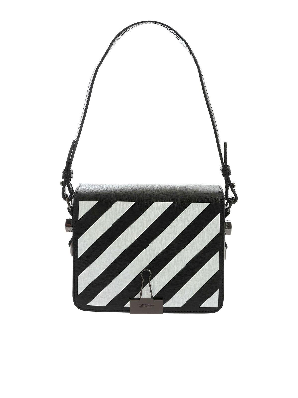 Off-White c/o Virgil Abloh Leather Black Diag Mini Flap Bag - Lyst