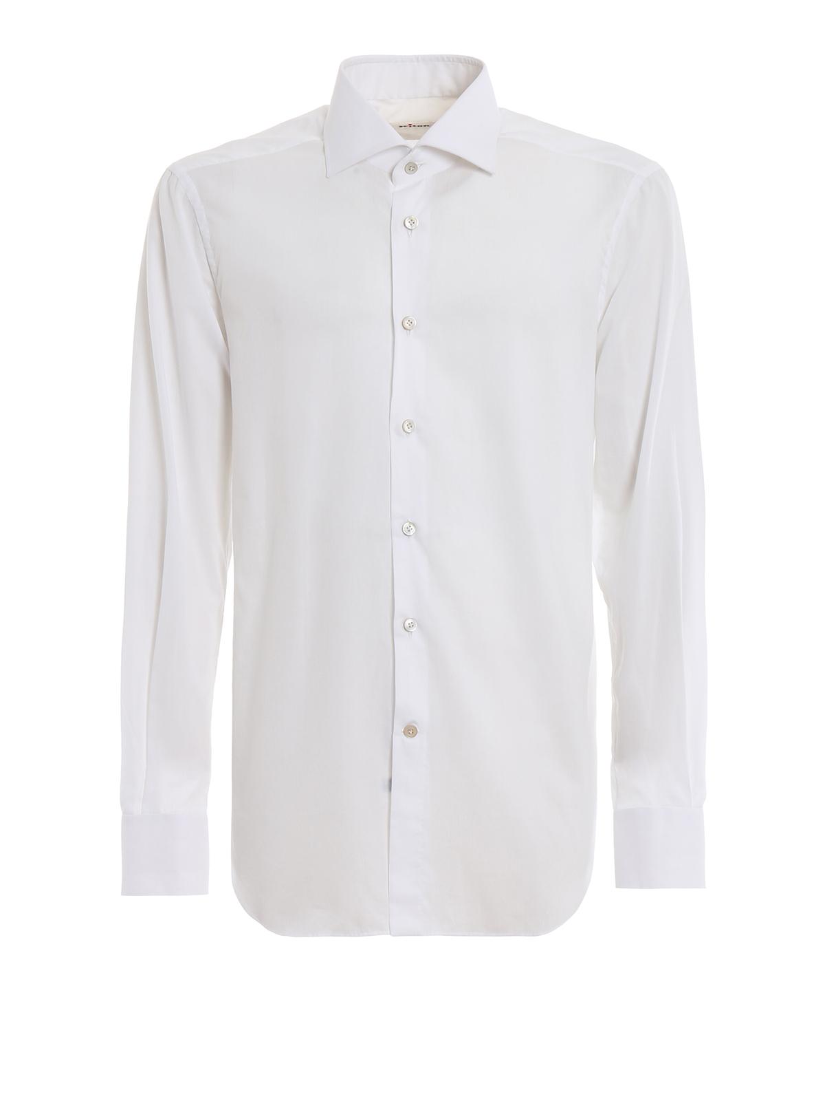 Kiton White Cotton Muslin Shirt for Men - Lyst