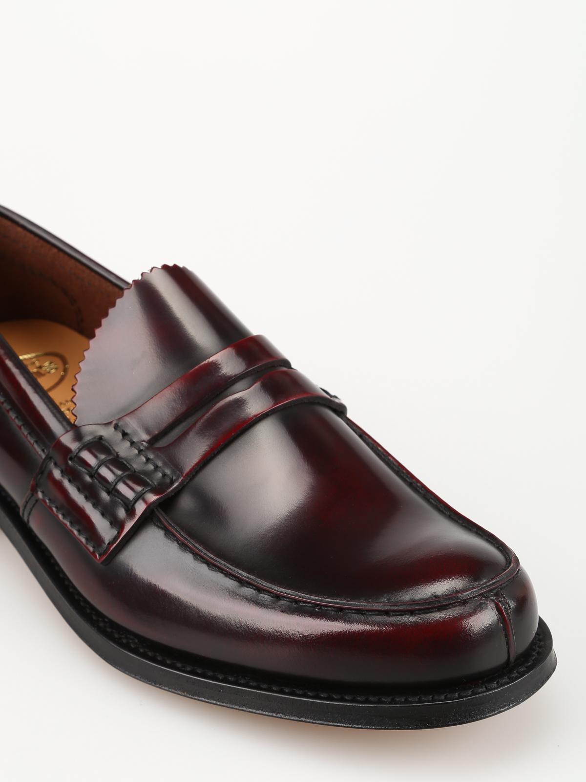 Church's Tunbridge Burgundy Leather Loafers in Brown for Men - Lyst