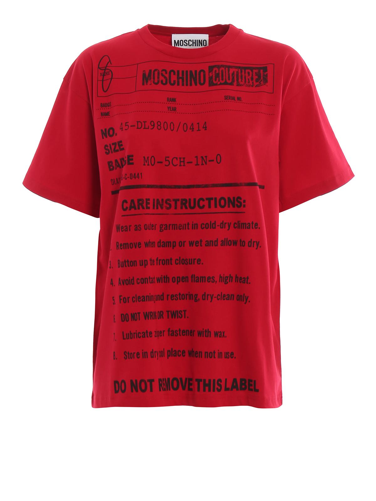 Moschino Army Label Oversize Cotton Tee in Dark Red (Red) for Men - Lyst