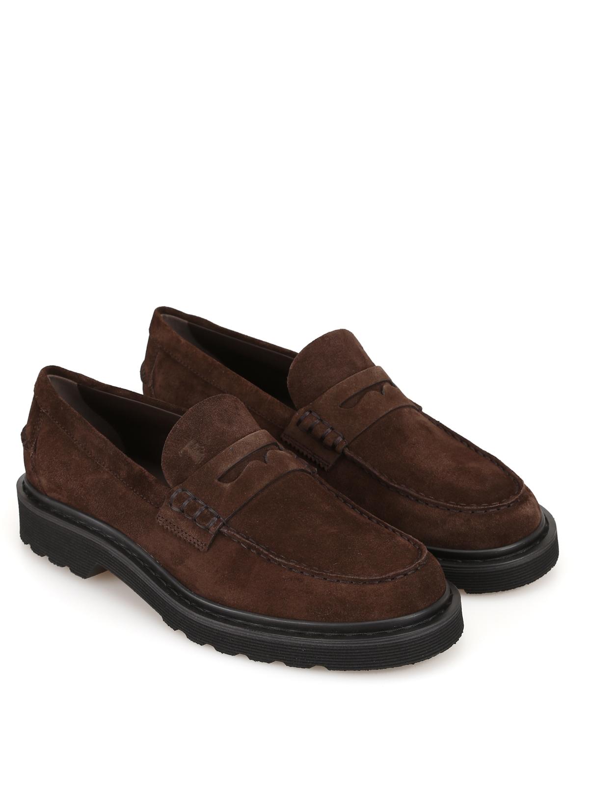 Tod's Lug Sole Suede Loafers in Dark Brown (Brown) for Men Lyst