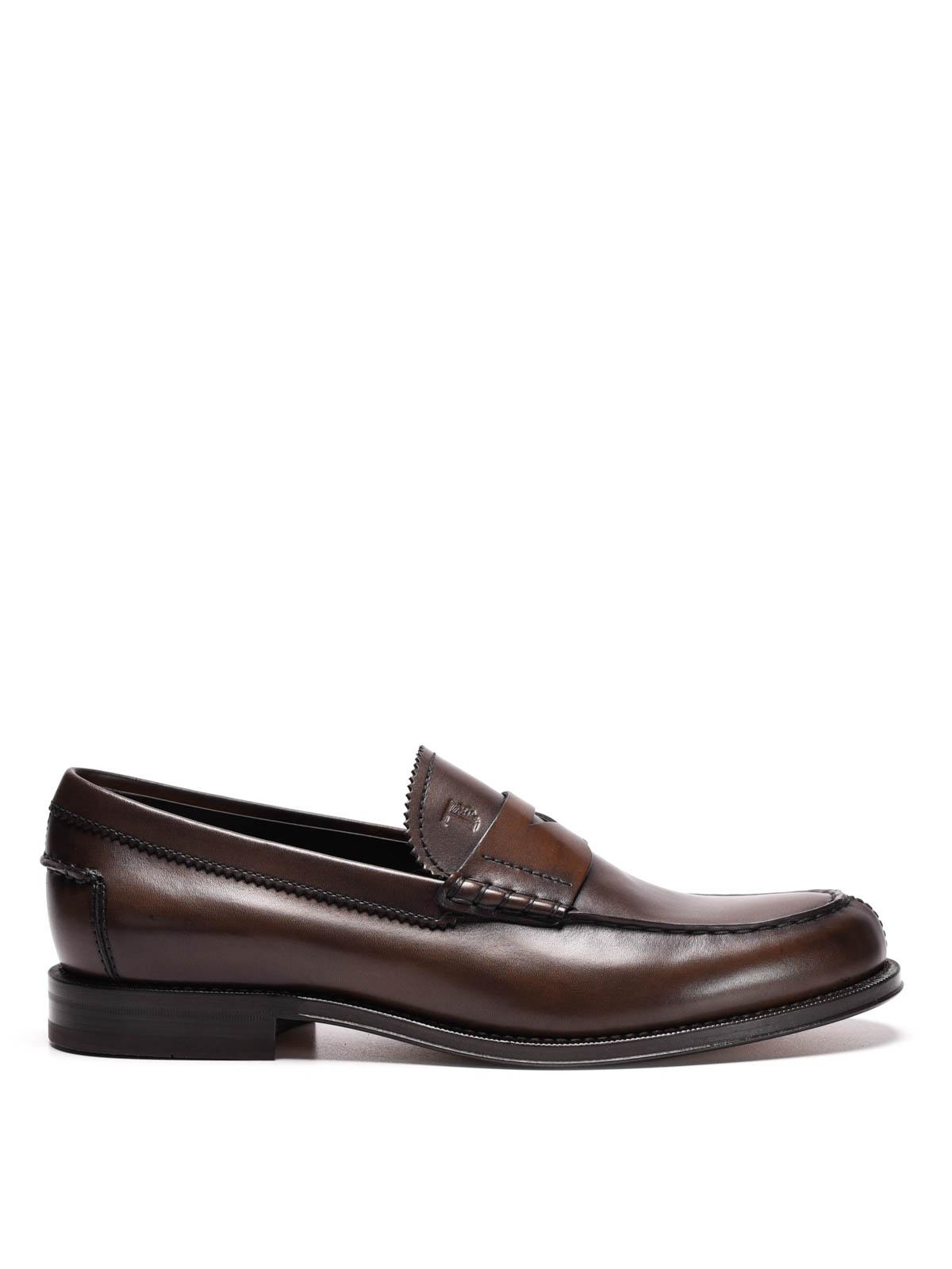 Tod's Leather Loafers in Brown for Men - Lyst