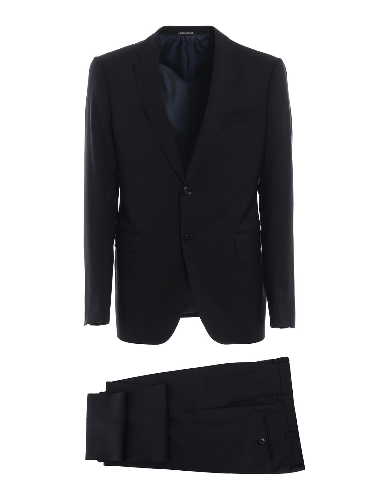 Emporio Armani Dark Grey Wool Suit in Gray for Men - Lyst