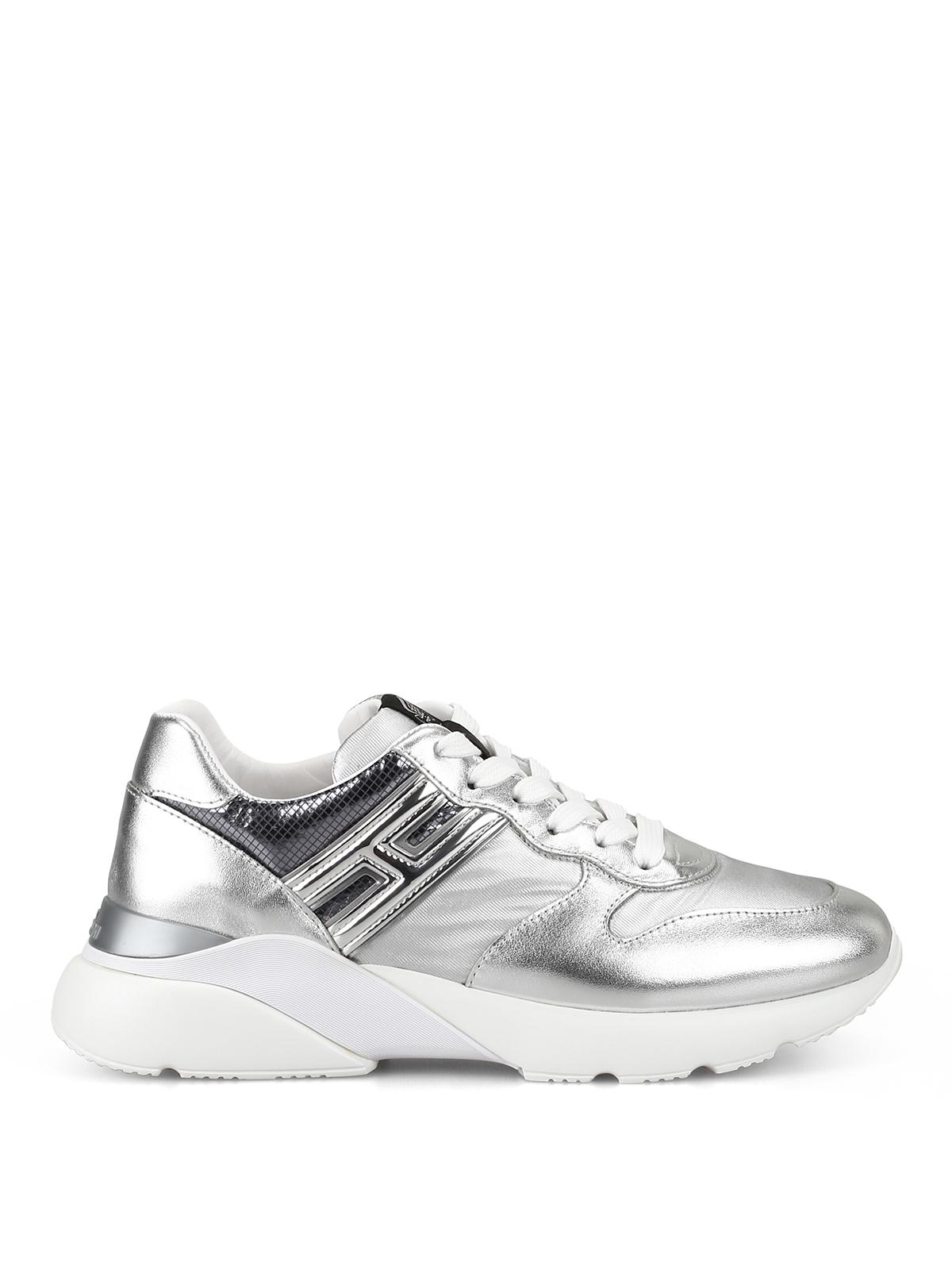 Hogan Leather Active One Silver Sneakers in Metallic - Lyst
