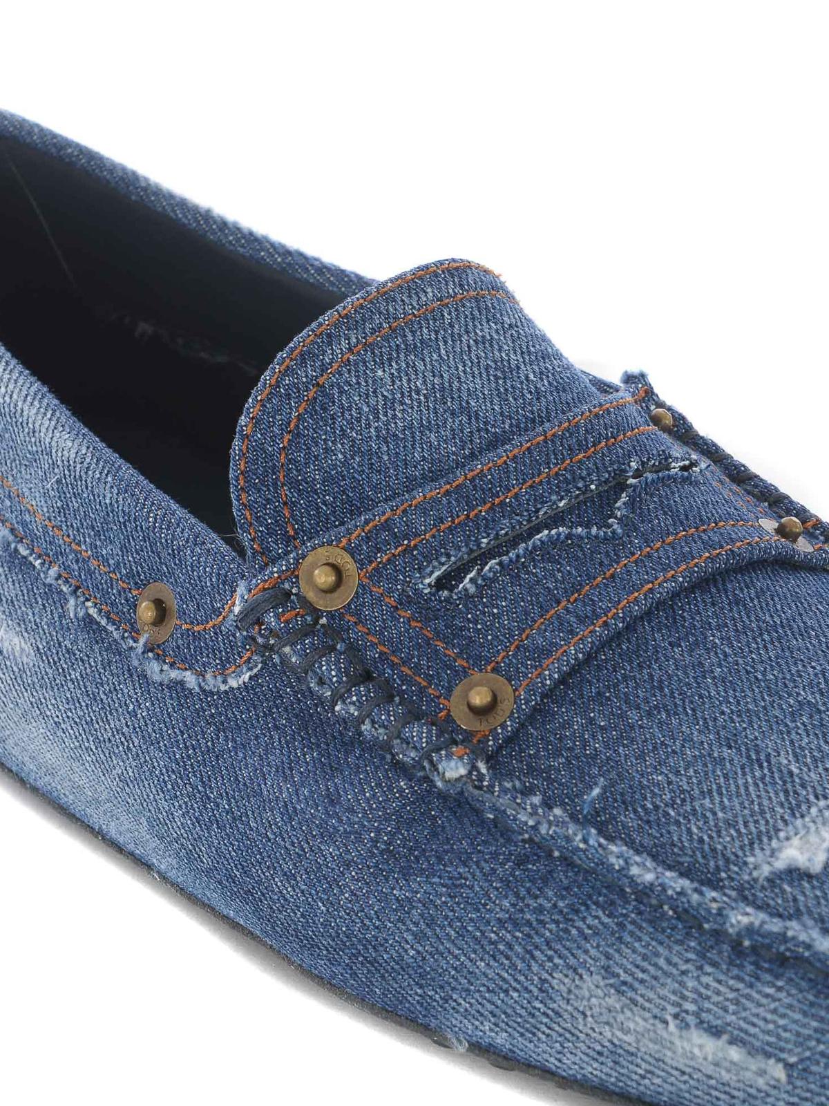tod's gommino denim loafers