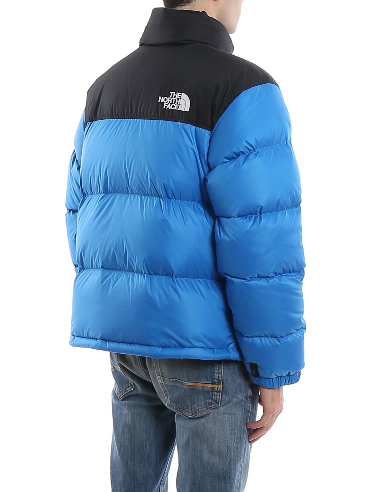 The North Face Quilted Fabric Two-tone Puffer Jacket in Light Blue