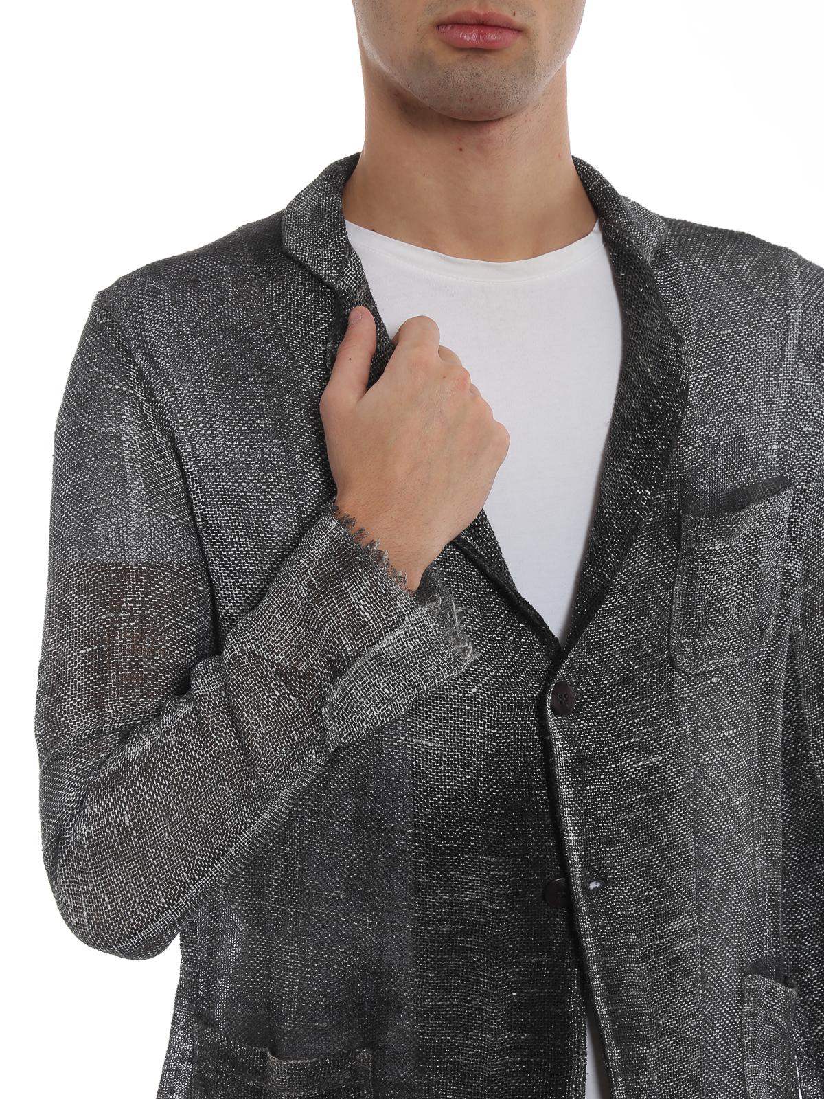 Avant Toi Dark Grey Linen And Cotton Jacket in Gray for Men Lyst