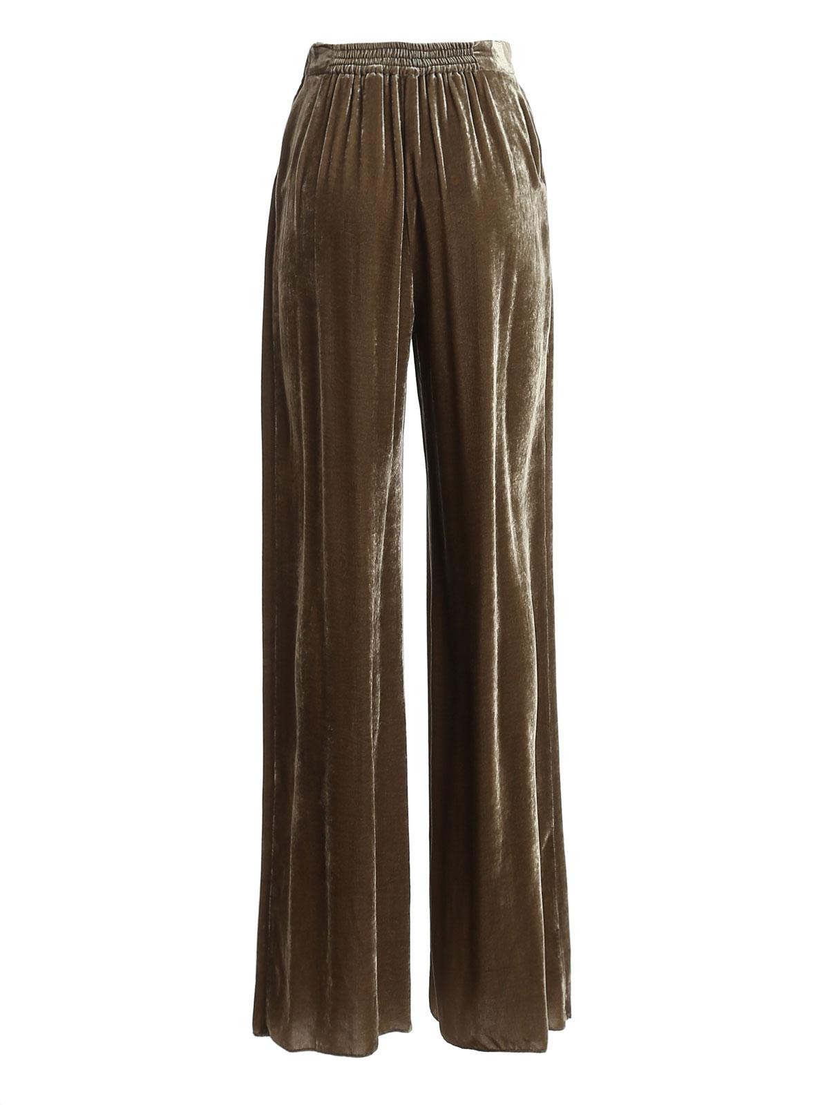 Etro Velvet Palazzo Trousers in Light Brown (Brown) - Lyst