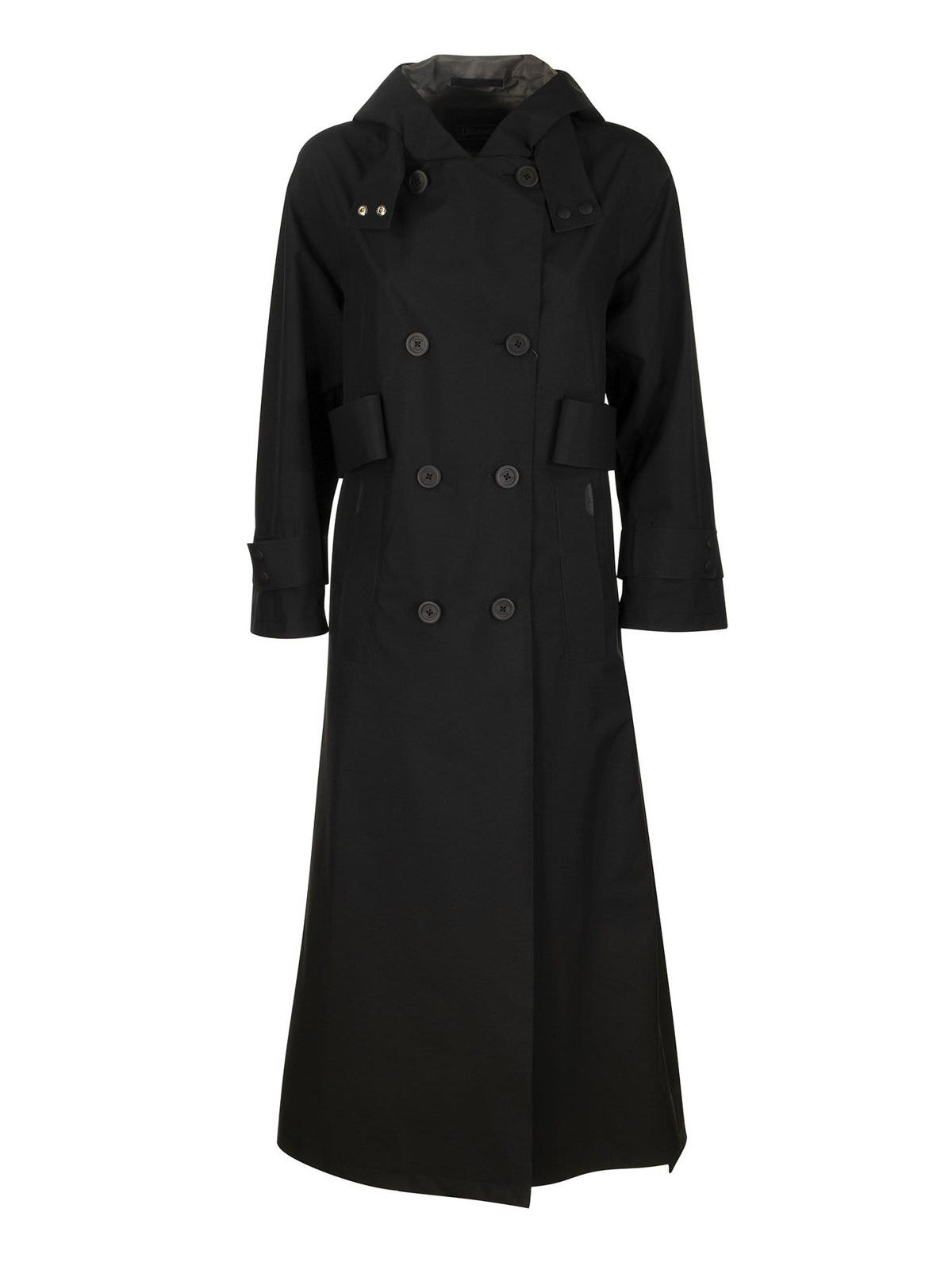Herno Waterproof Long Trench Coat in Black Lyst
