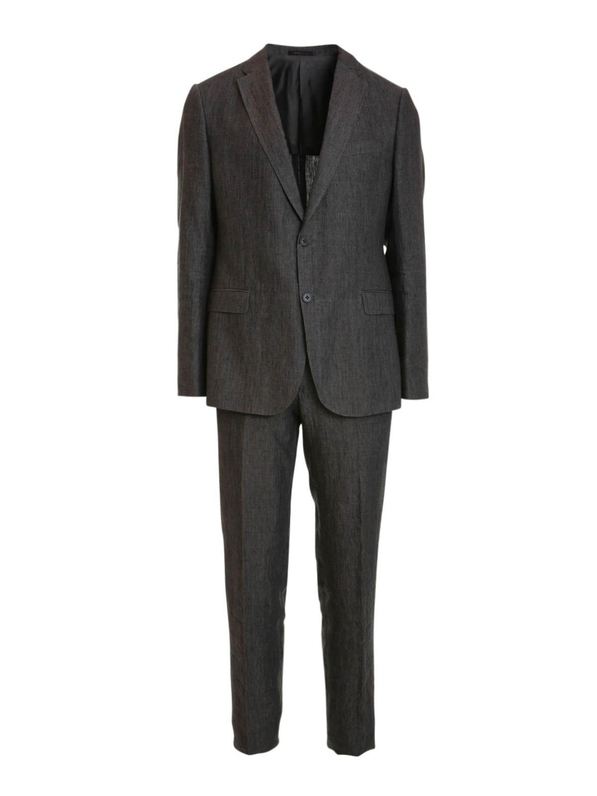 Armani Linen Suit in Dark Grey (Gray) for Men Lyst