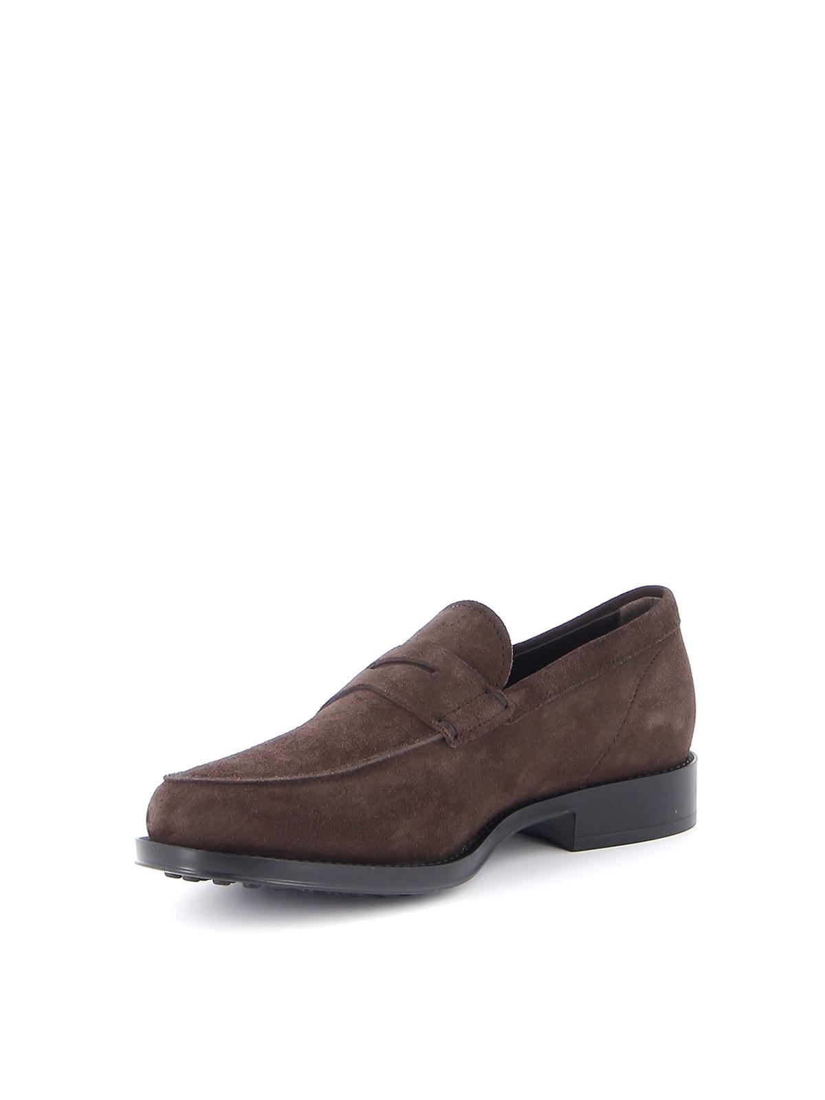mens dark brown suede loafers
