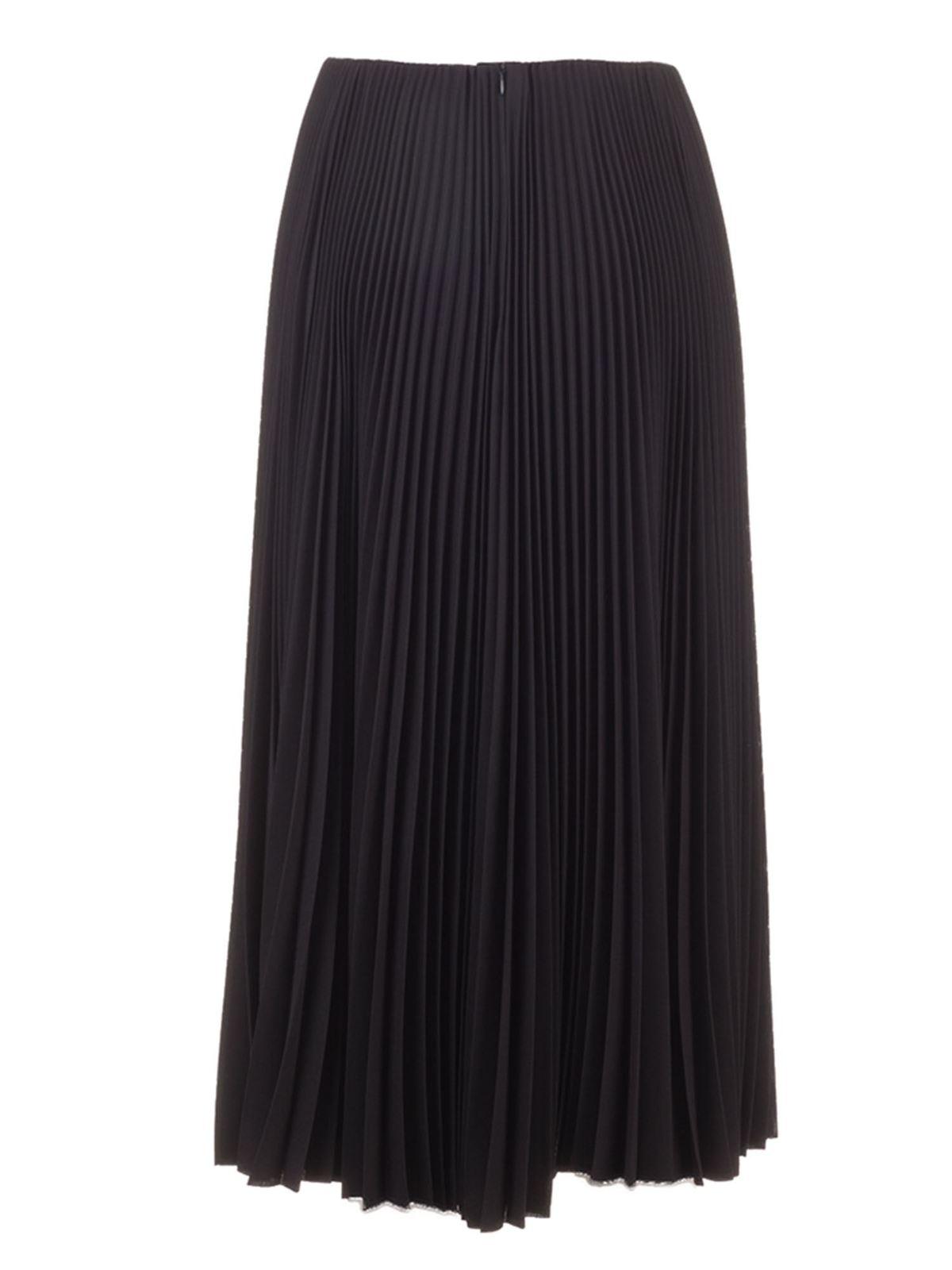 Balenciaga Pleated Skirt In Black - Lyst