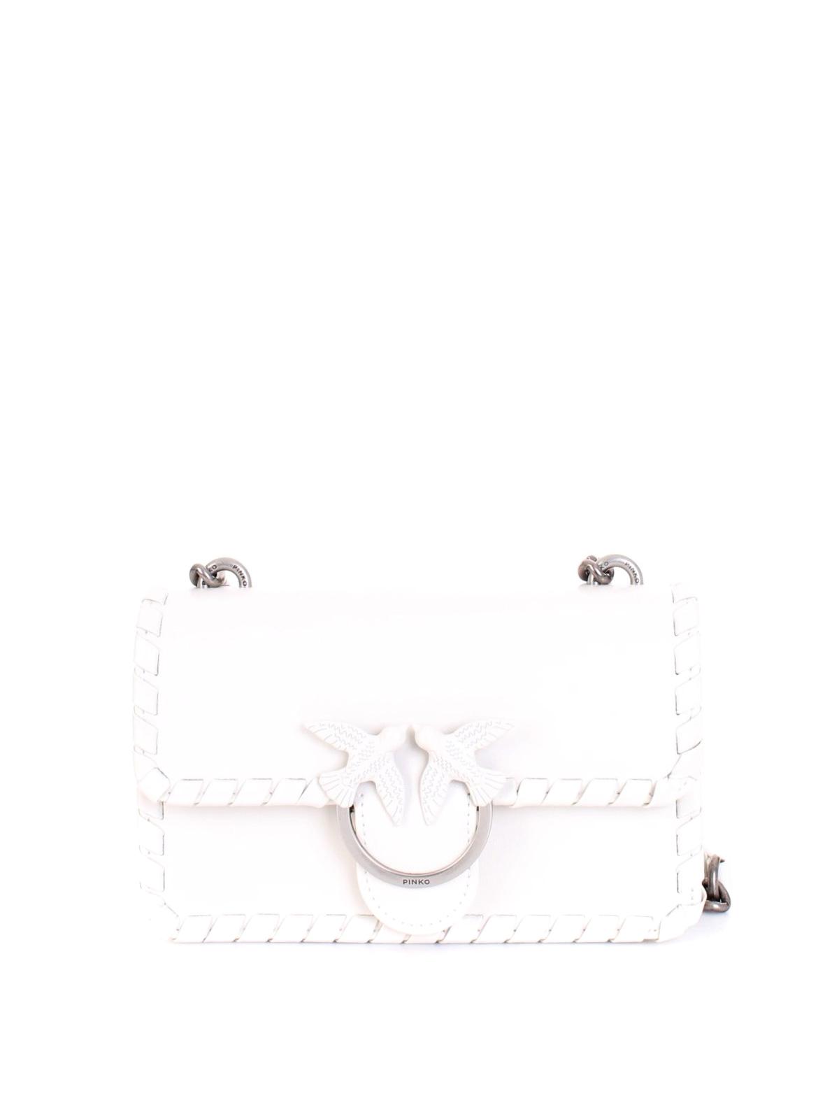 pinko mini love bag white
